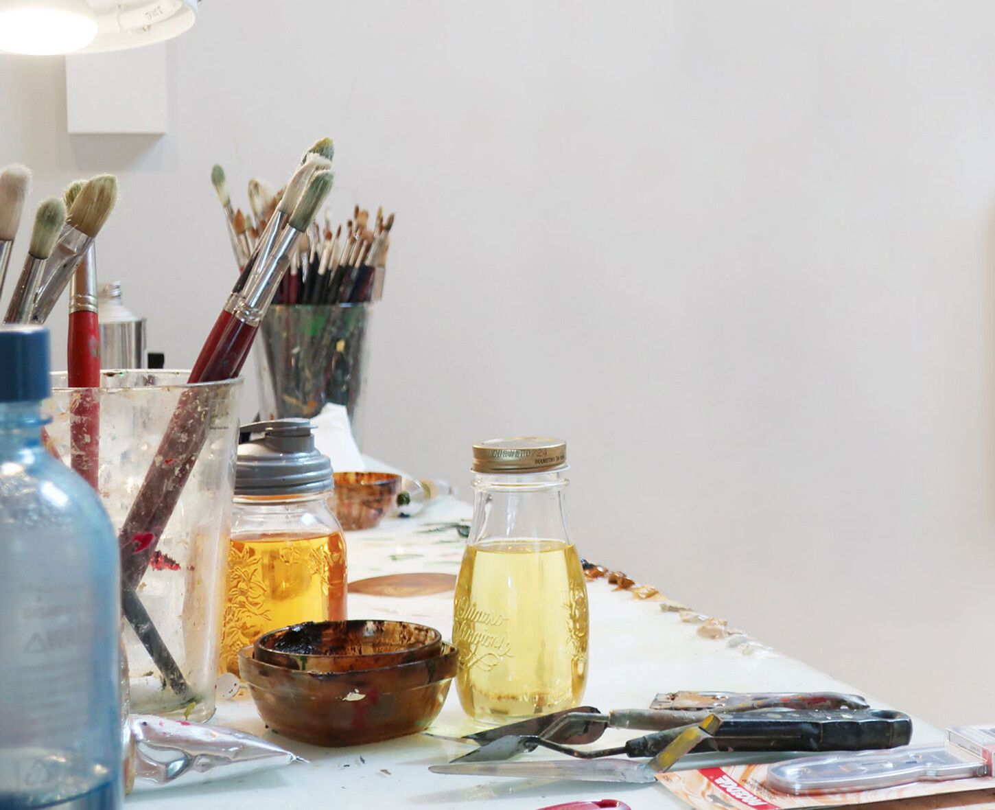 A Photo by the artist of Lisa Yuskavage’s studio, dated 2020. 