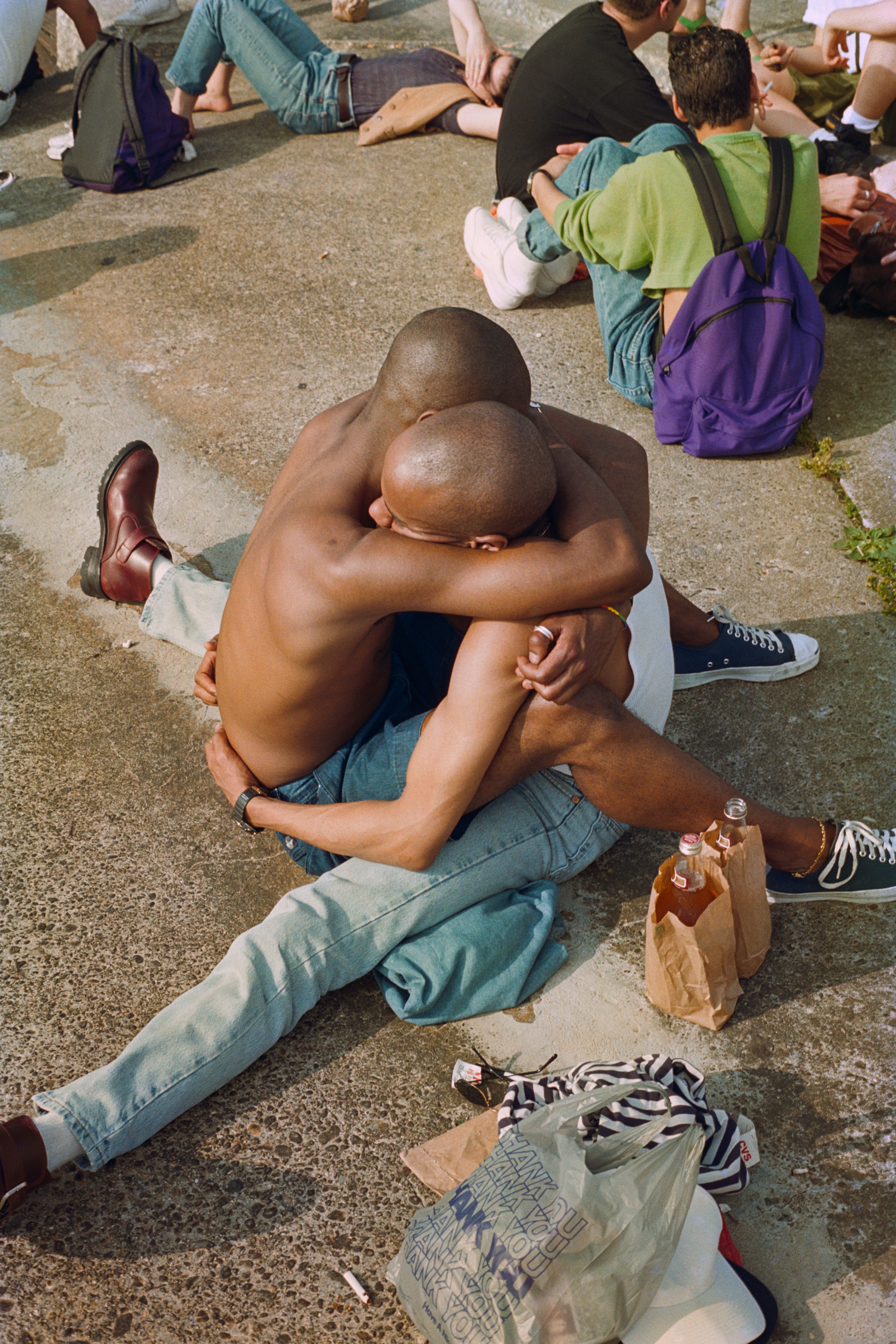 A photograph by Wolfgang Tillmans, titled Christopher Street Pier Summer, dated 1995.