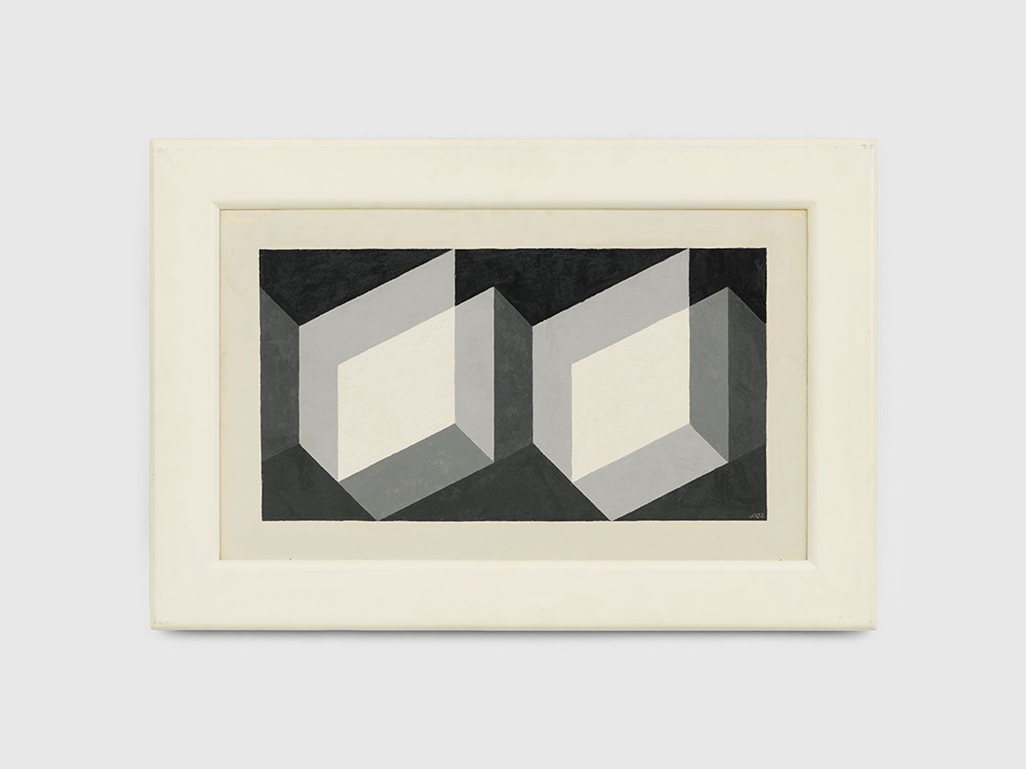 A painting by Josef Albers, titled Modified Repetition, dated 1943.