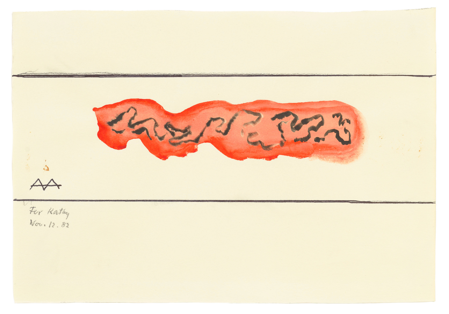 An untitled drawing by Anni Albers, dated 1982.