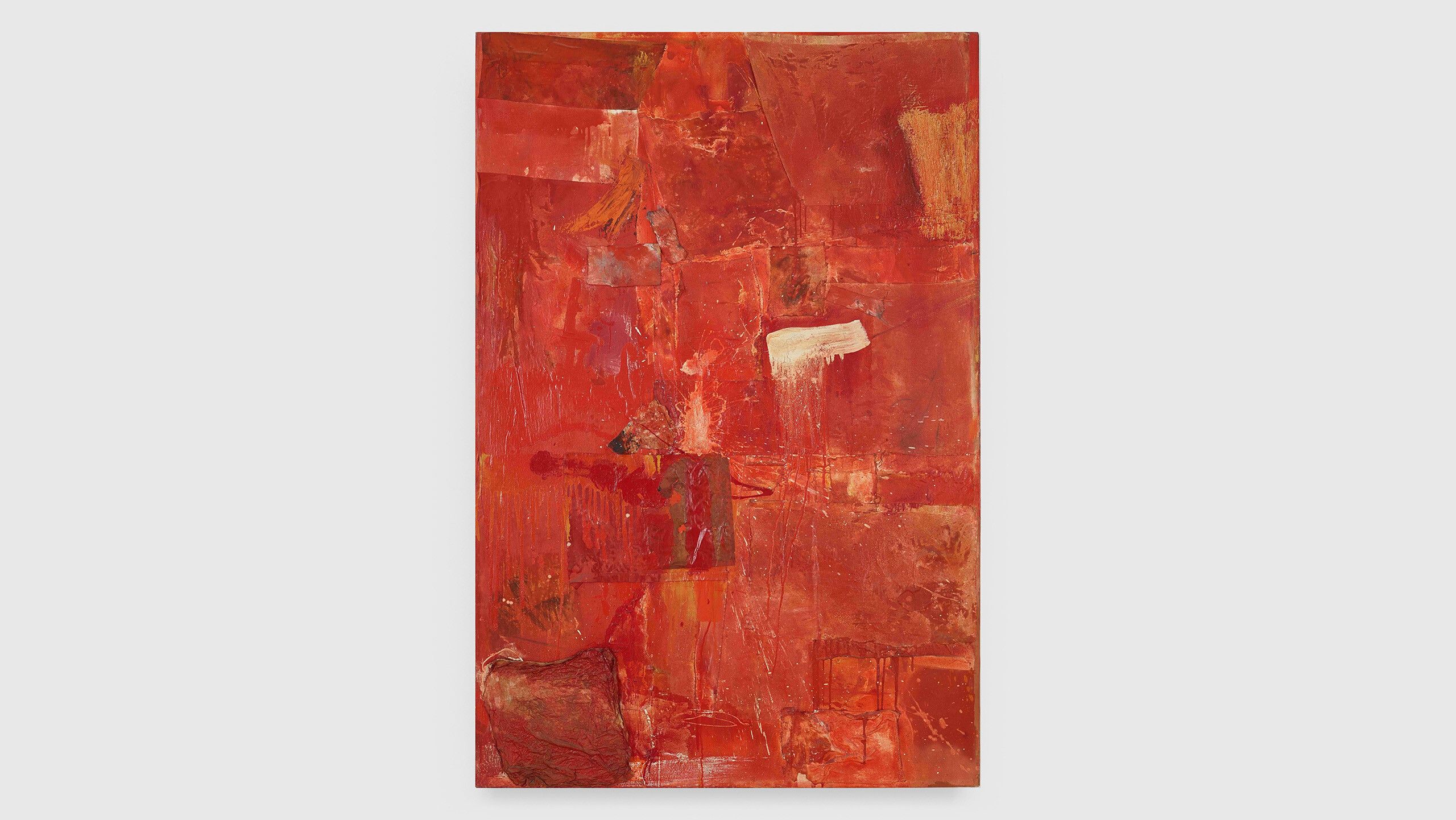 A painting by Robert Rauschenberg, titled "Red Painting," dated 1954.