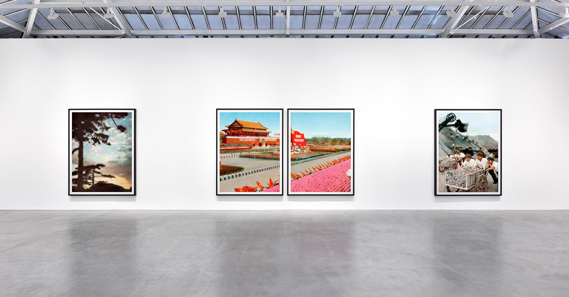 An installation view of an exhibition titled Thomas Ruff; tableaux chinois, at David Zwirner, Paris, in 2021.