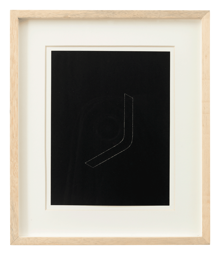 A lithograph on paper by Fred Sandback, titled Untitled (from Twenty-two Constructions from 1967), dated 1986. 