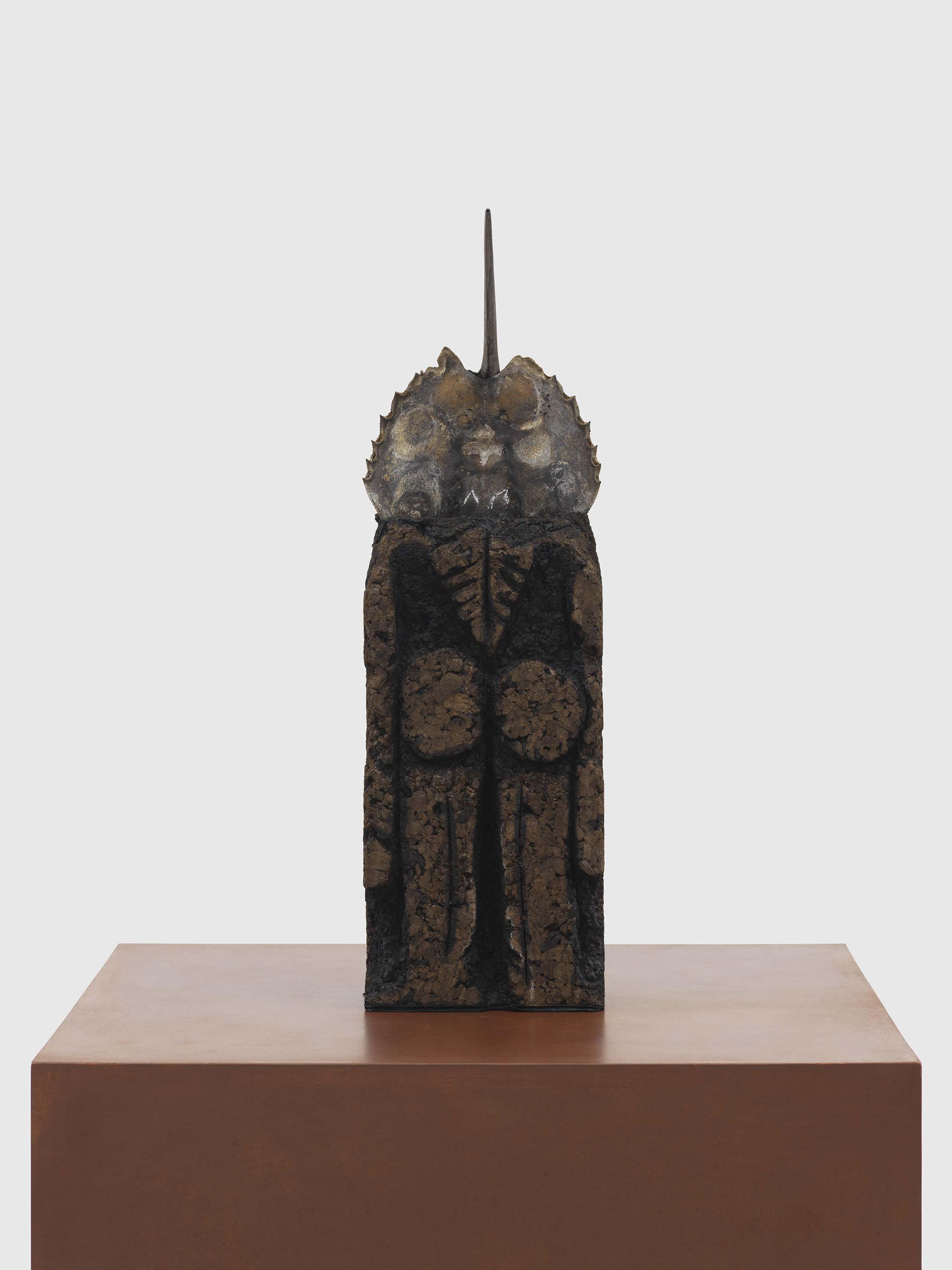 A sculpture by Huma Bhabha, titled Pathfinder, dated 2021.