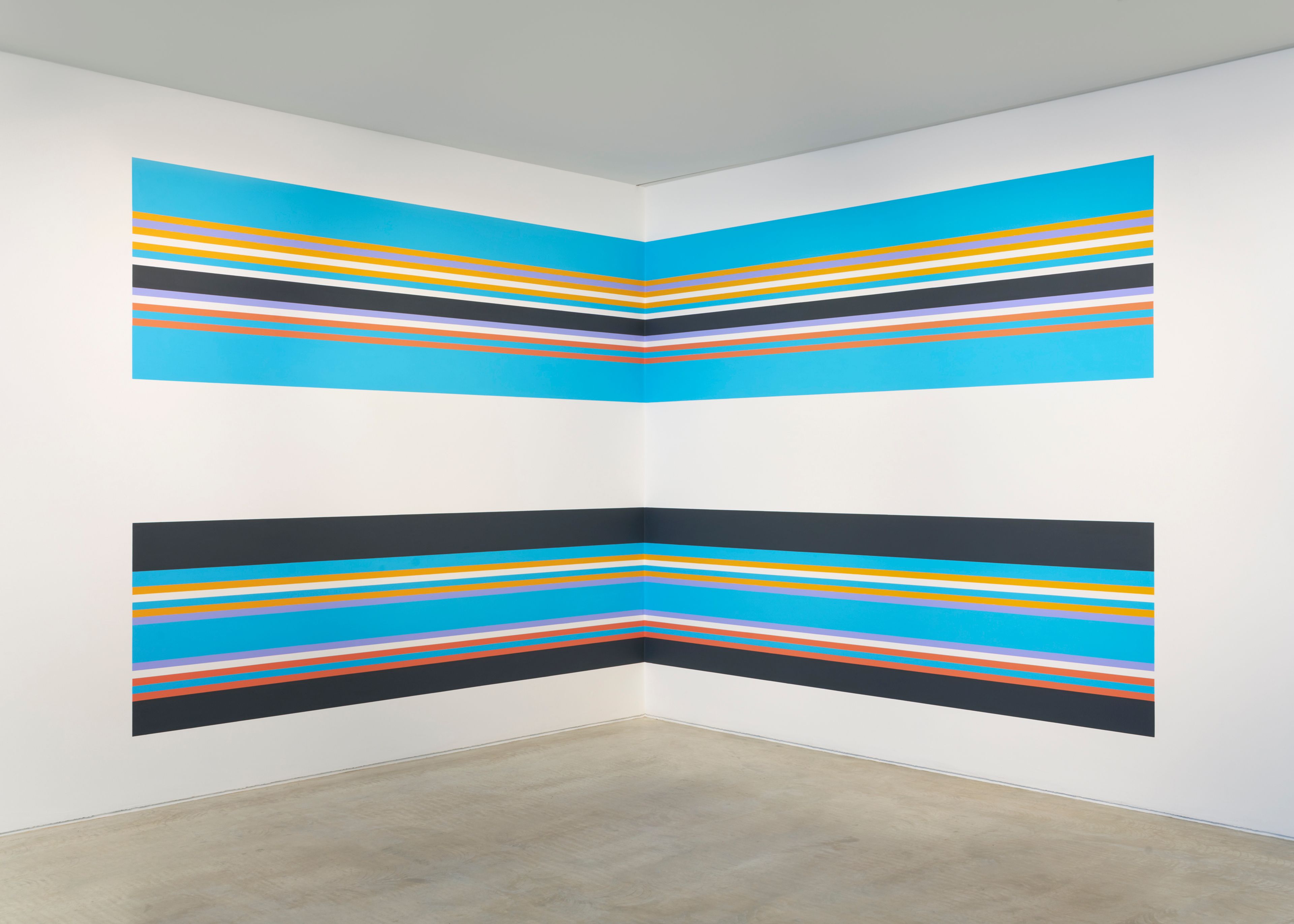Installation view of the exhibition titled Bridget Riley: Learning to See, at Turner Contemporary, located in Margate, United Kingdom, dated 2025.