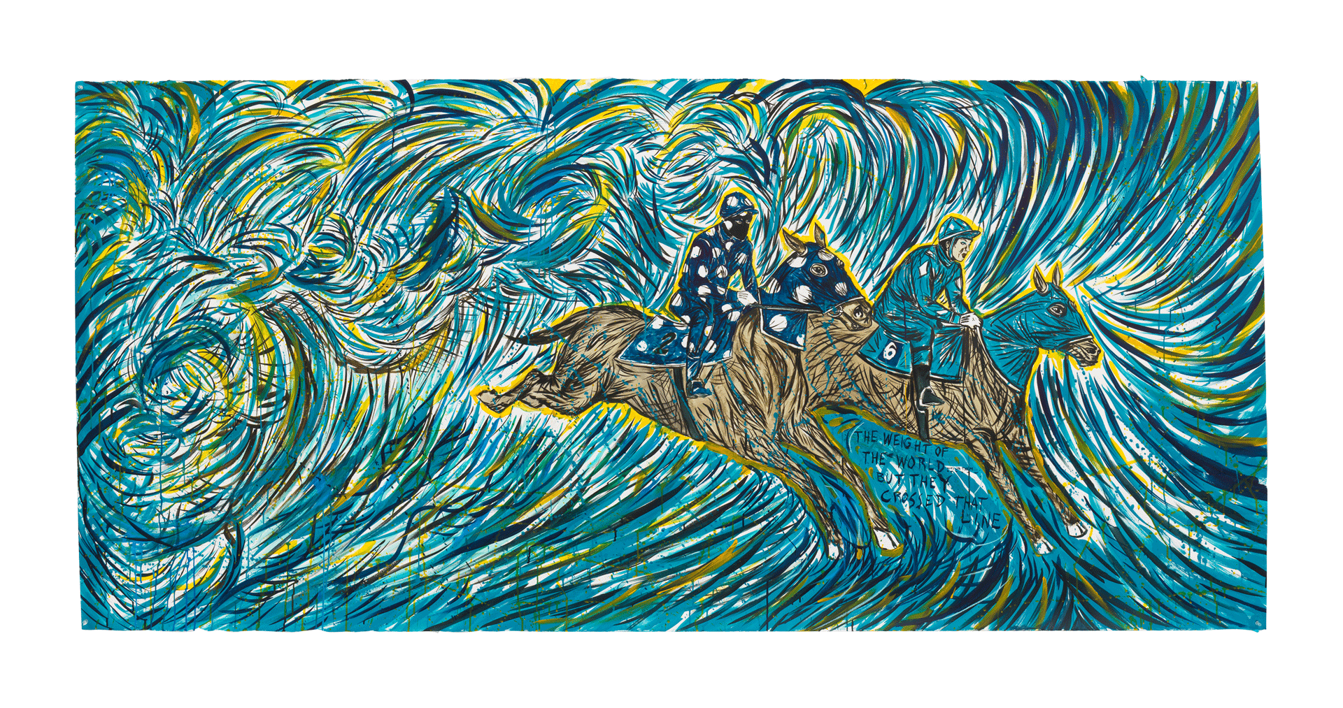 A work on paper by Marcel Dzama and Raymond Pettibon, titled No Title (The weight of...), dated 2019