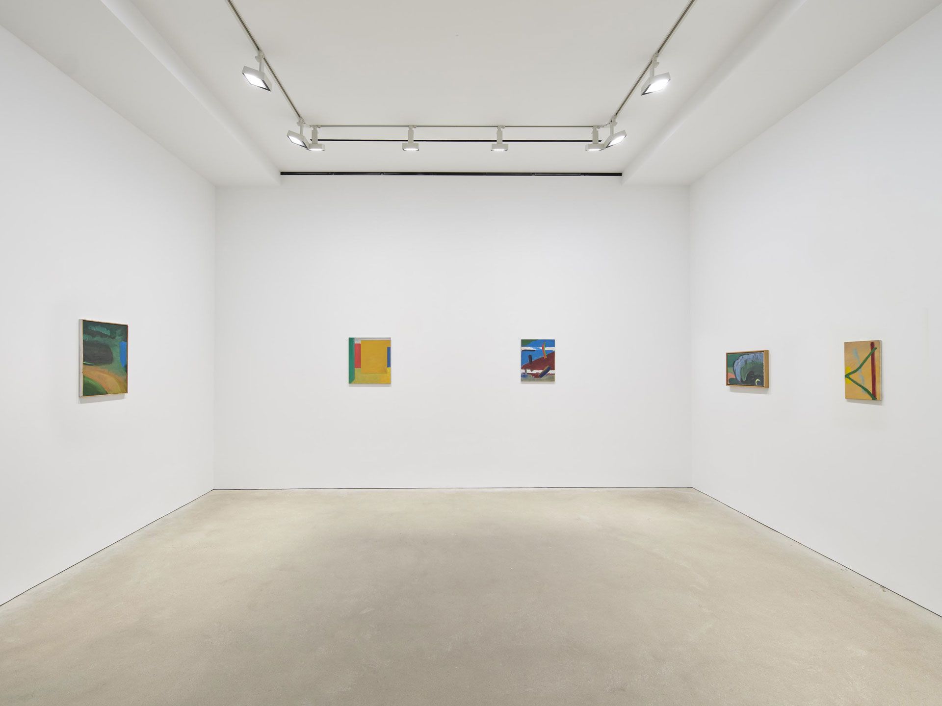 An installation view of the exhibition Raoul De Keyser, at David Zwirner in Hong Kong, dated 2021.