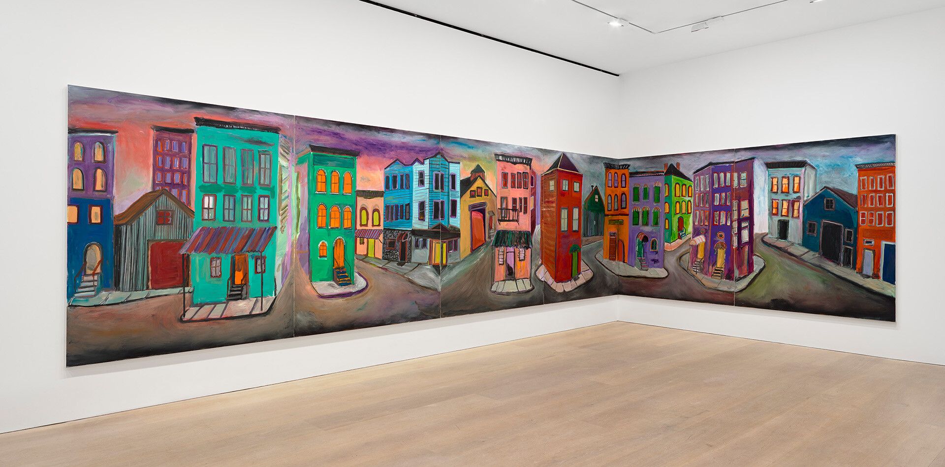 An installation view of an exhibition by Josh Smith, titles Spectre, at David Zwirner in London in 2020.