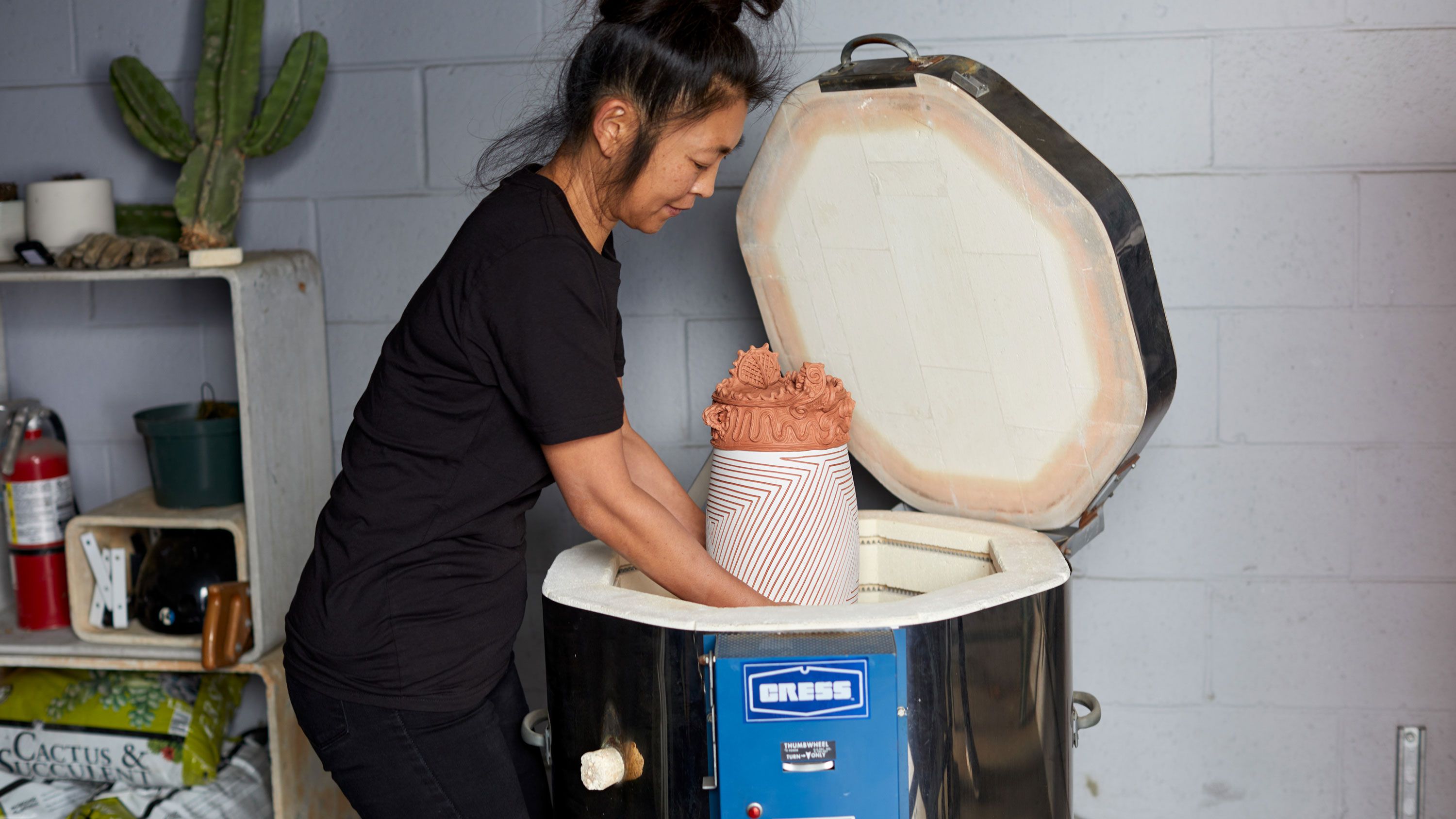 Shio Kusaka's in her LA studio, Photo by Ye Rin Mock