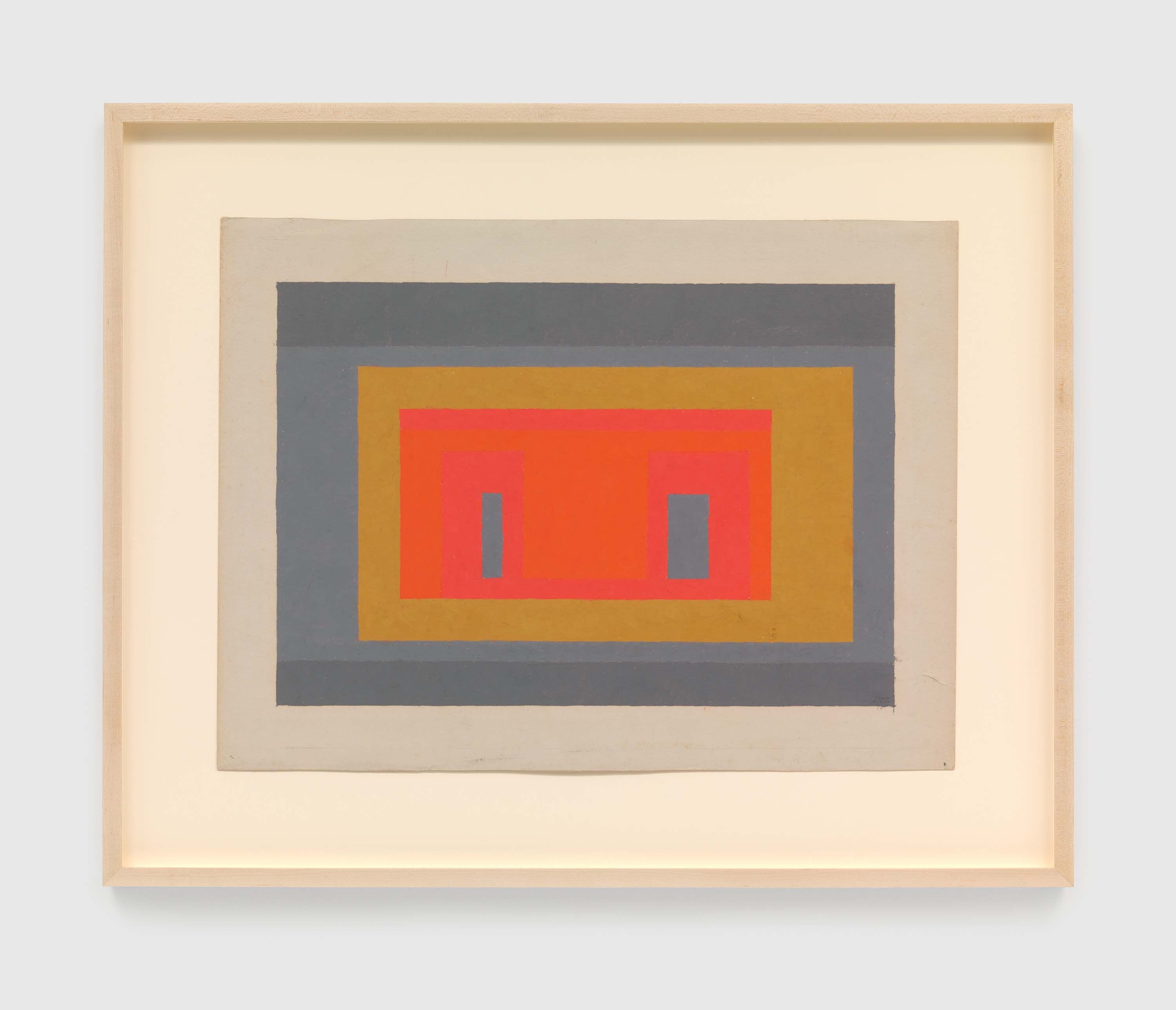 A drawing by Josef Albers, titled Variant/Adobe, dated 1947.