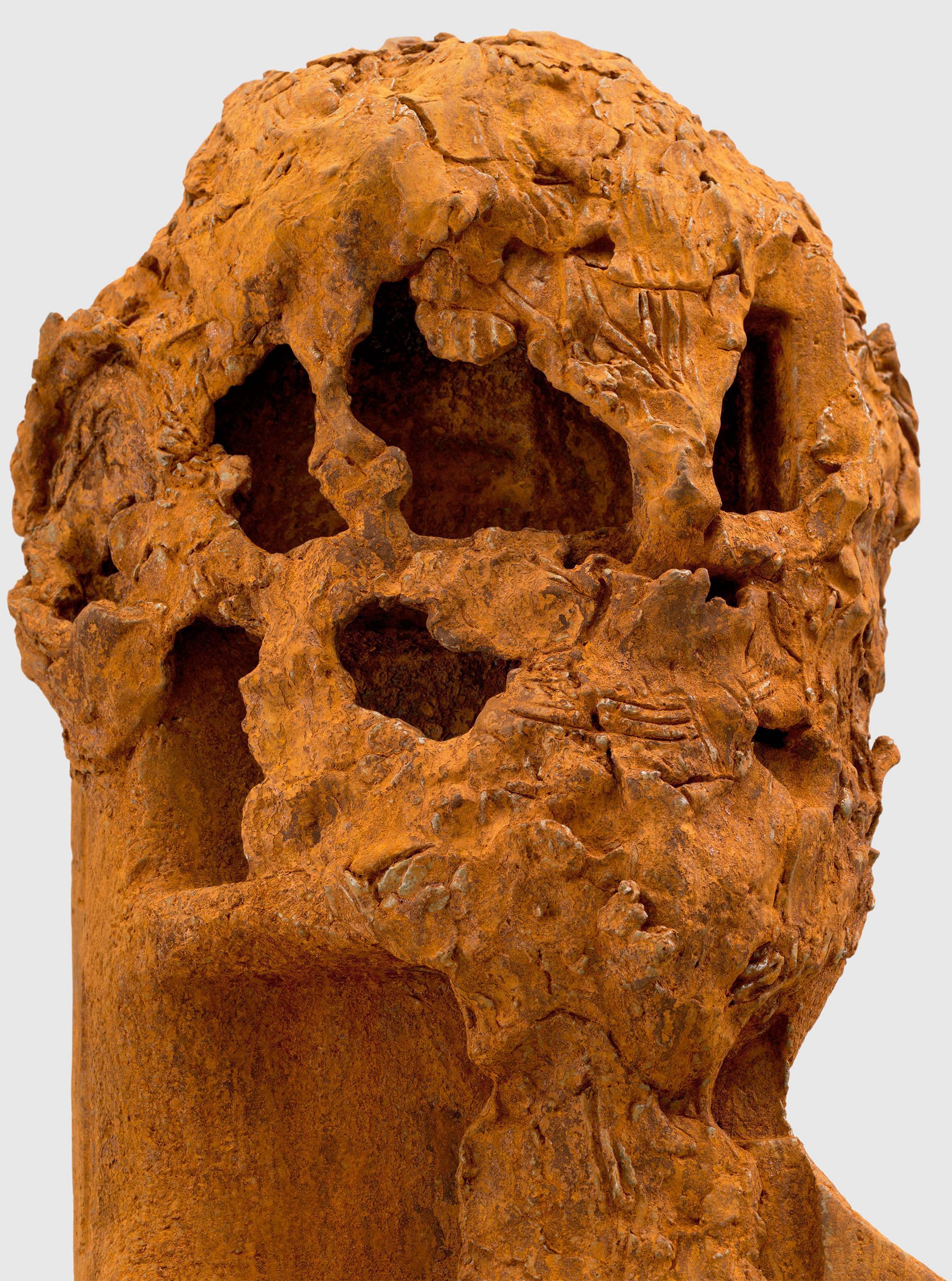 A detail from a sculpture by Huma Bhabha, titled The Other Side, dated 2024.