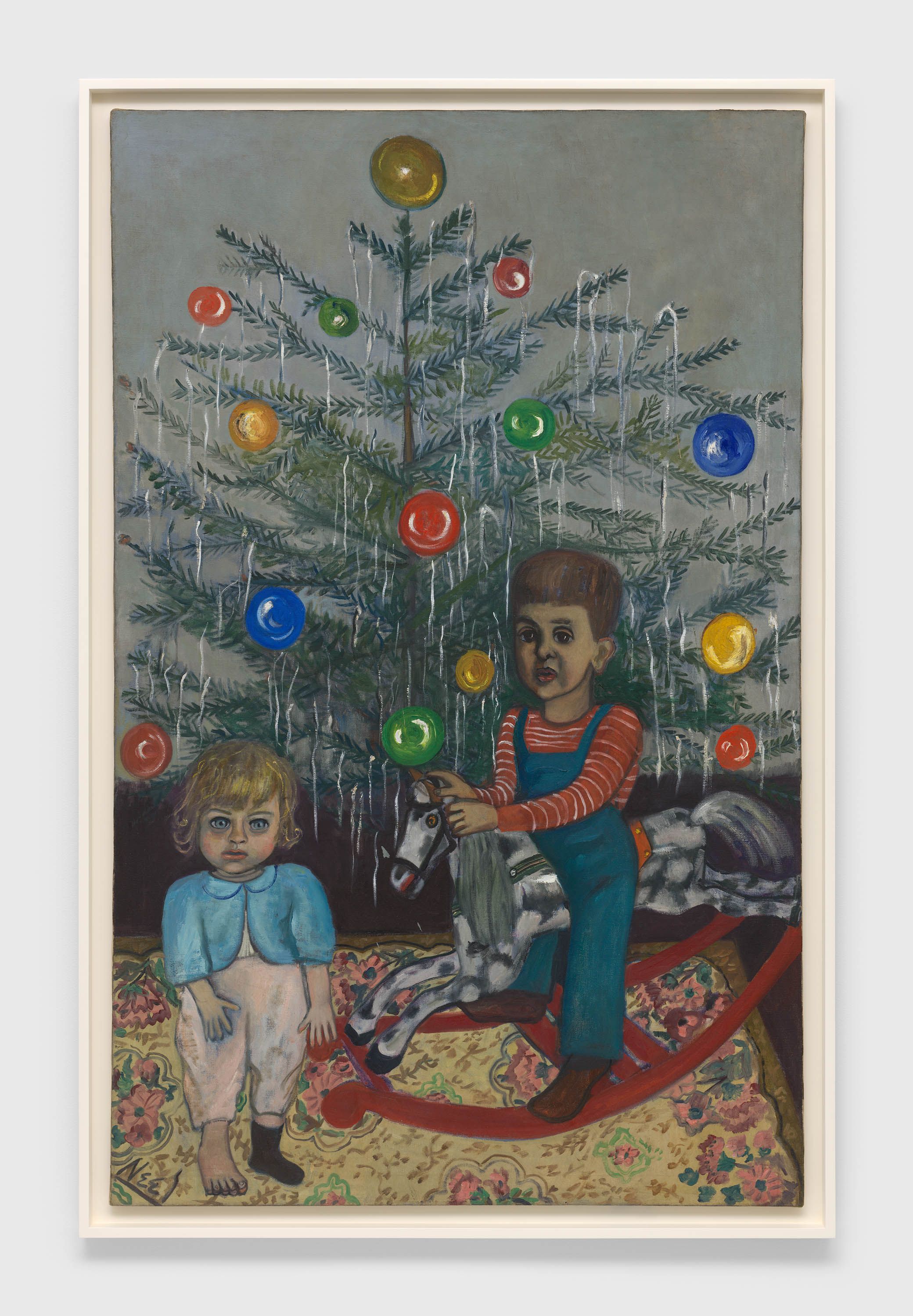 A painting by Alice Neel, titled Christmas, Hartley and Richard, circa 1943.
