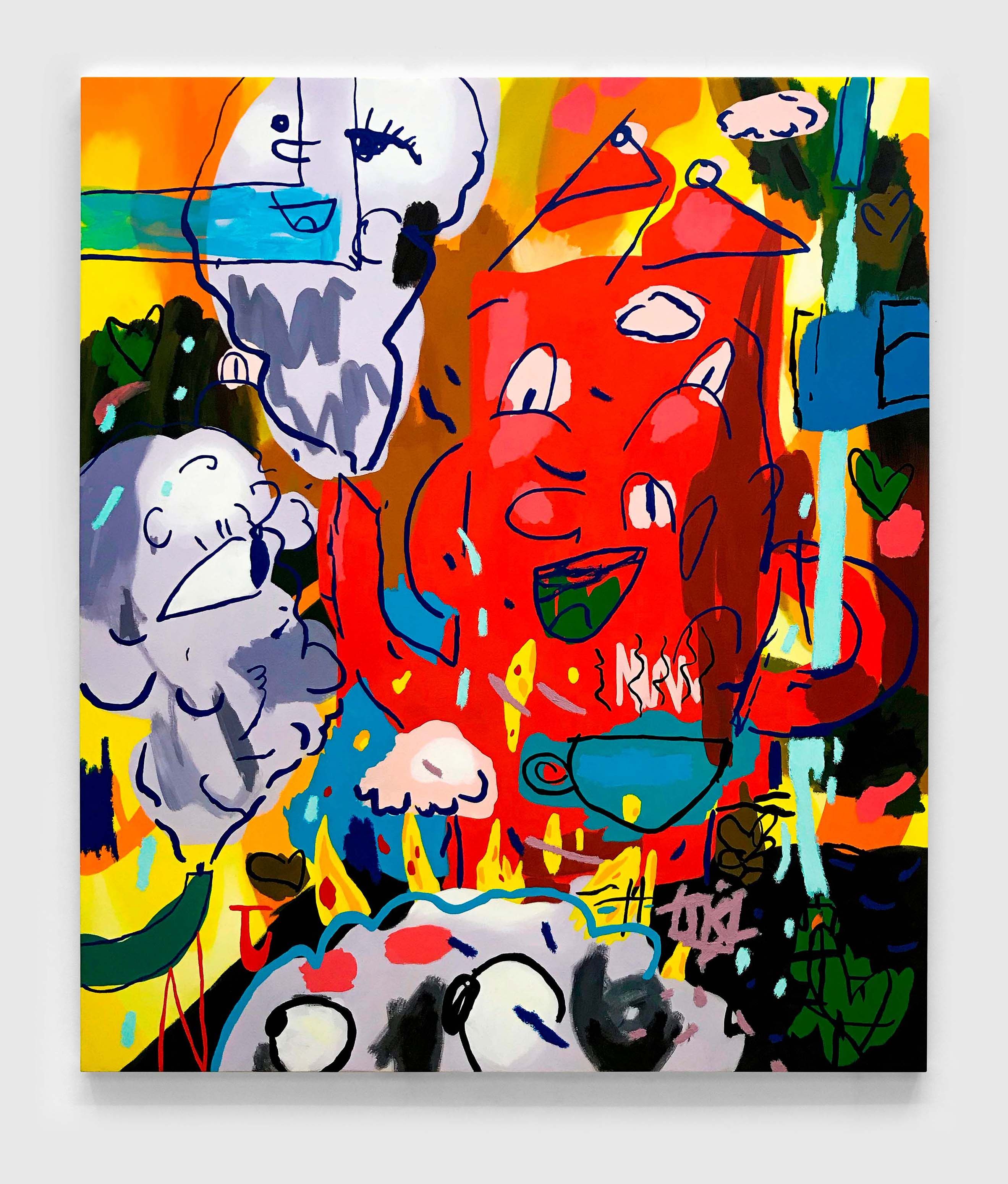 A mixed media artwork by Joshua Nathanson, titled The Kettle, dated 2019.