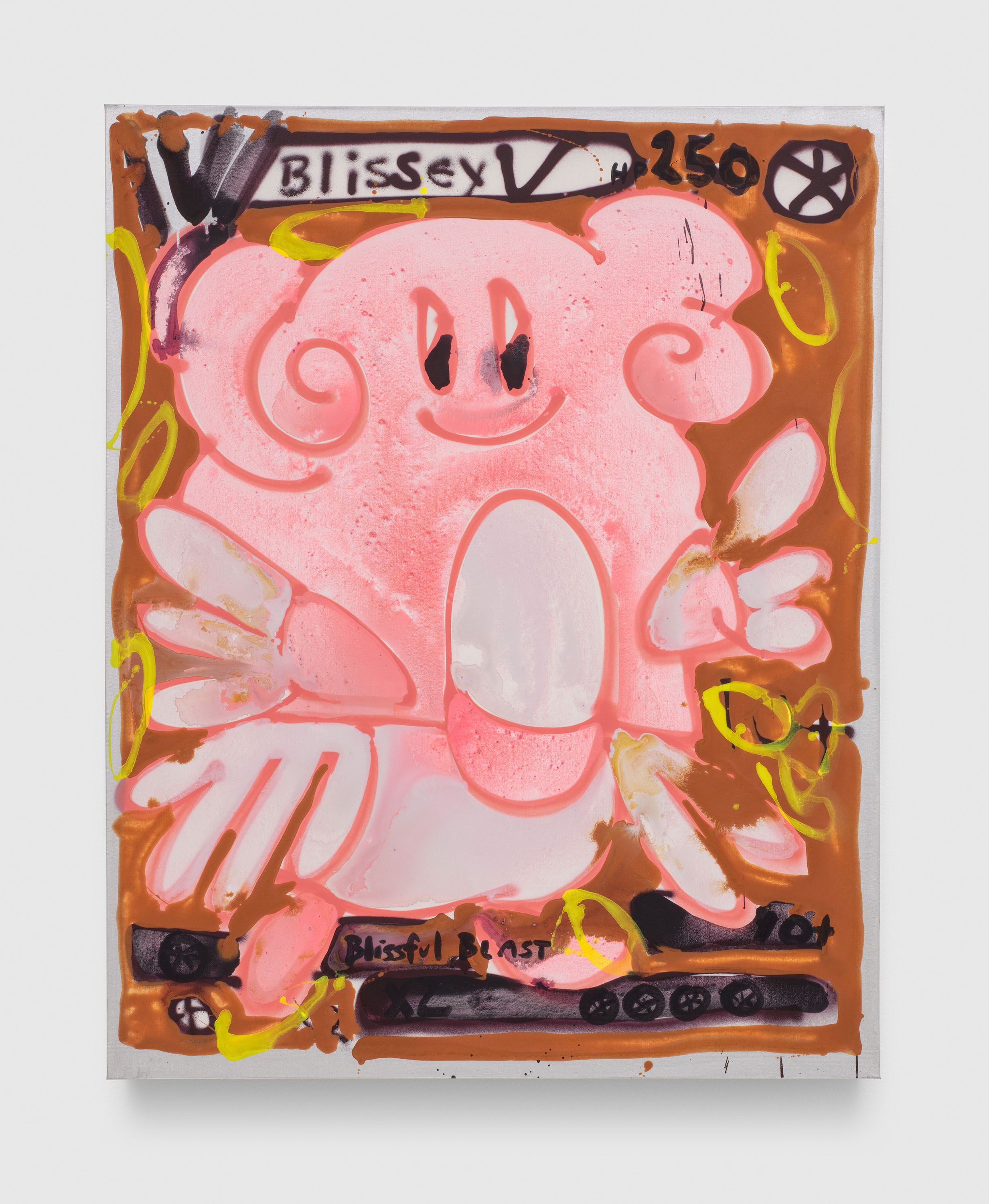 A painting by Katherine Bernhardt, titled Blissey, dated 2021.