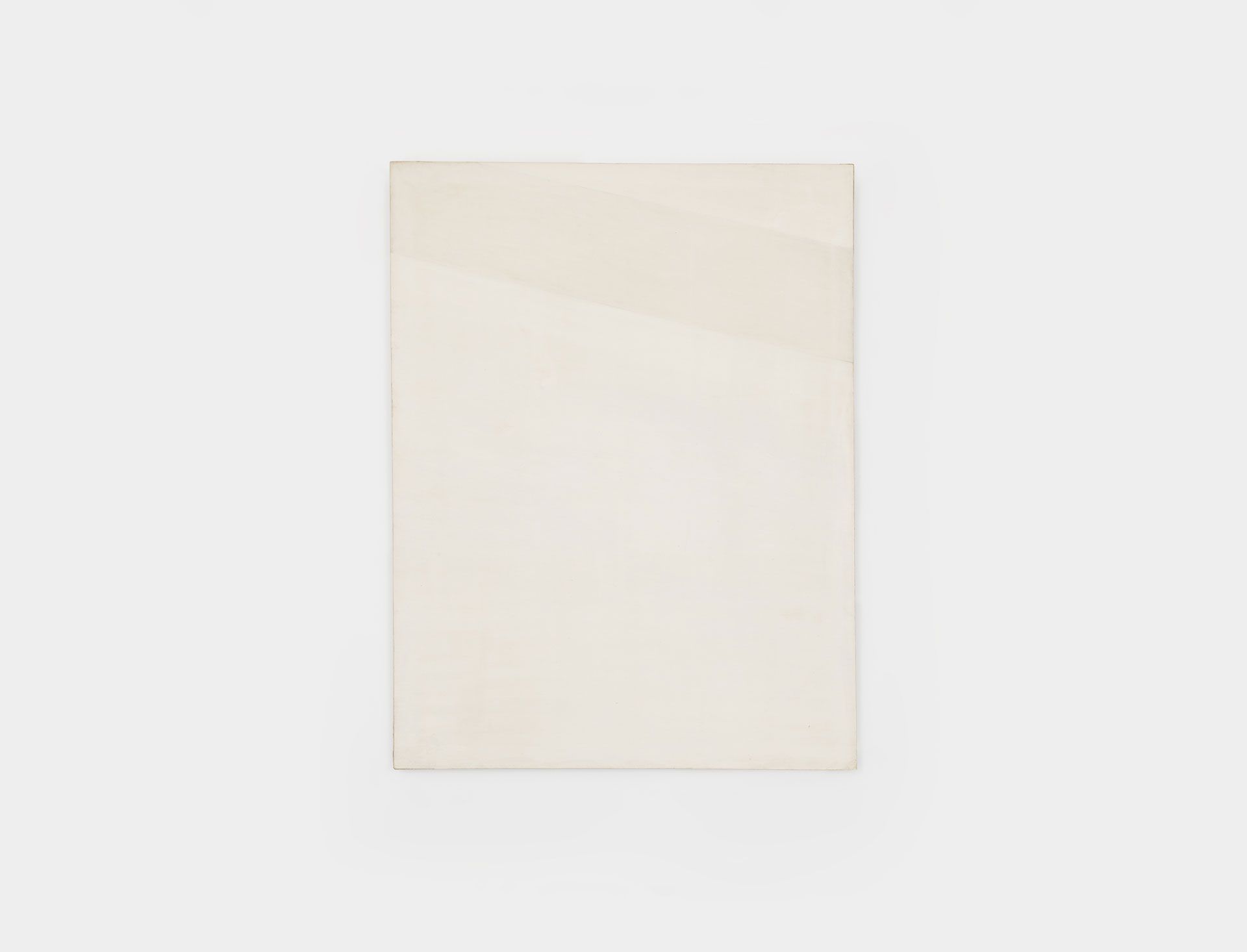 A painting by Blinky Palermo, titled Komposition Weiß-Weiß, translated as White-White Composition, dated 1965.