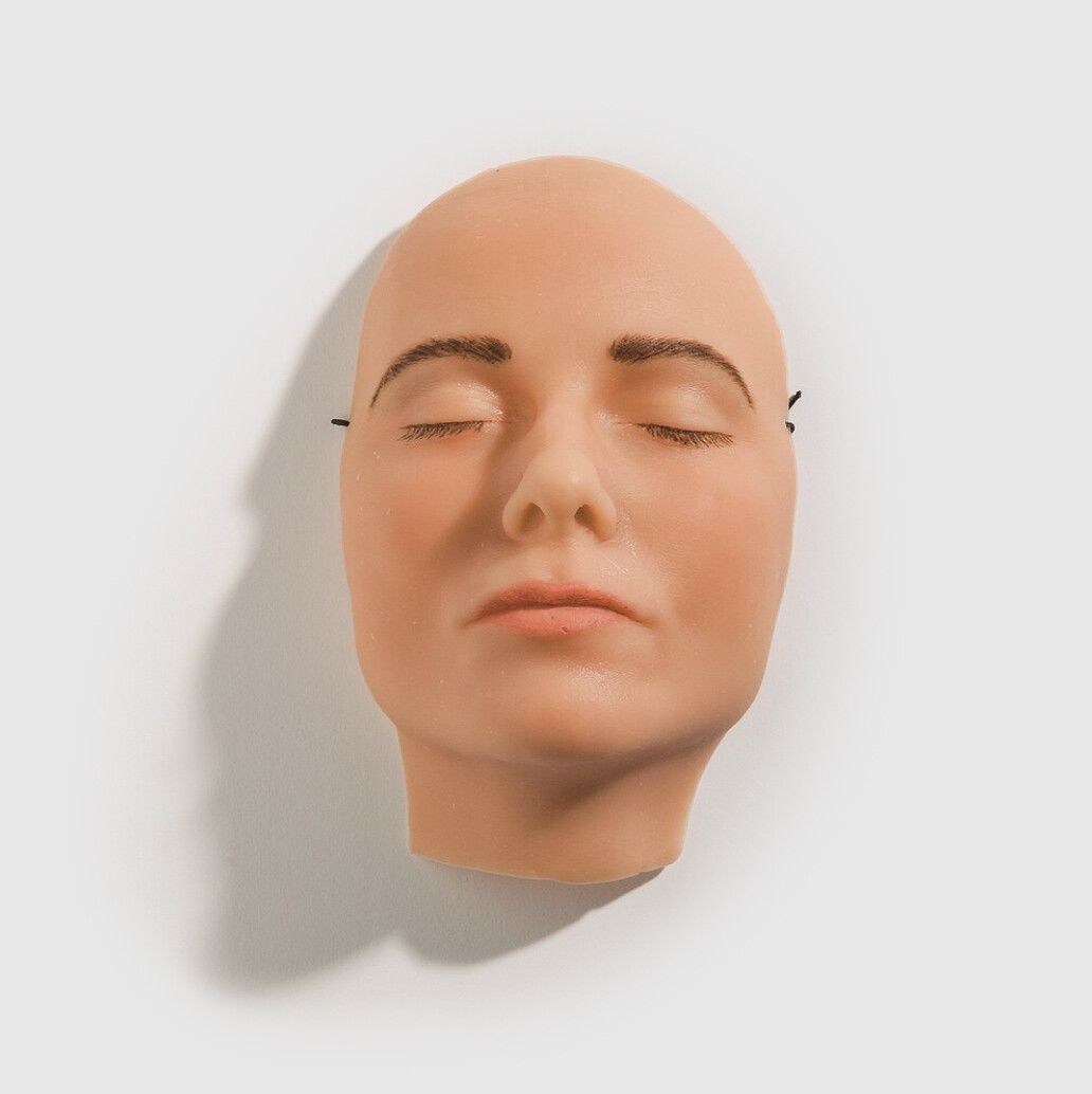A wax and polymer sculpture by Gillian Wearing, titled Sleeping Mask, dated 2004.