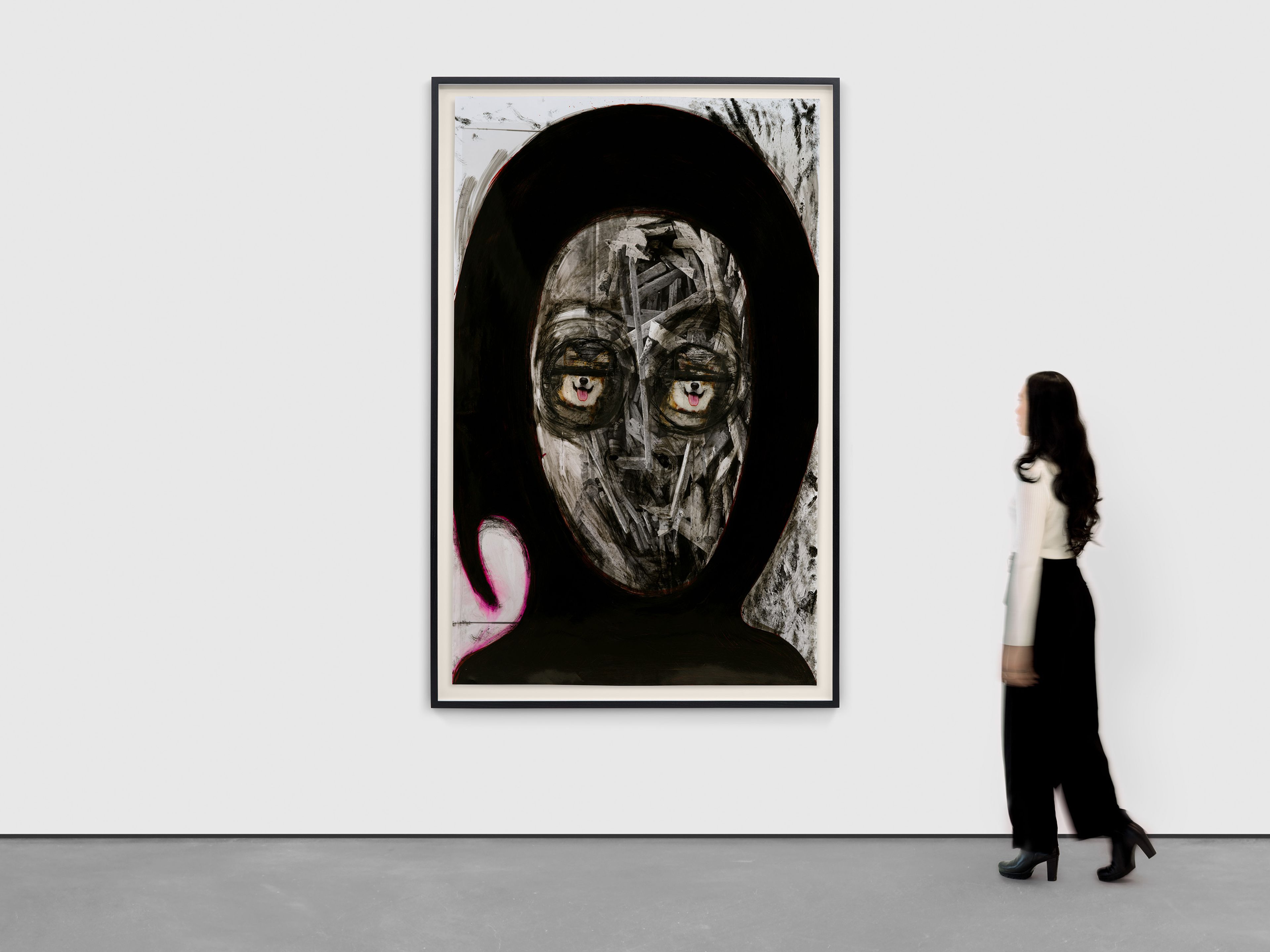 An untitled work on paper by Huma Bhabha, dated 2025.