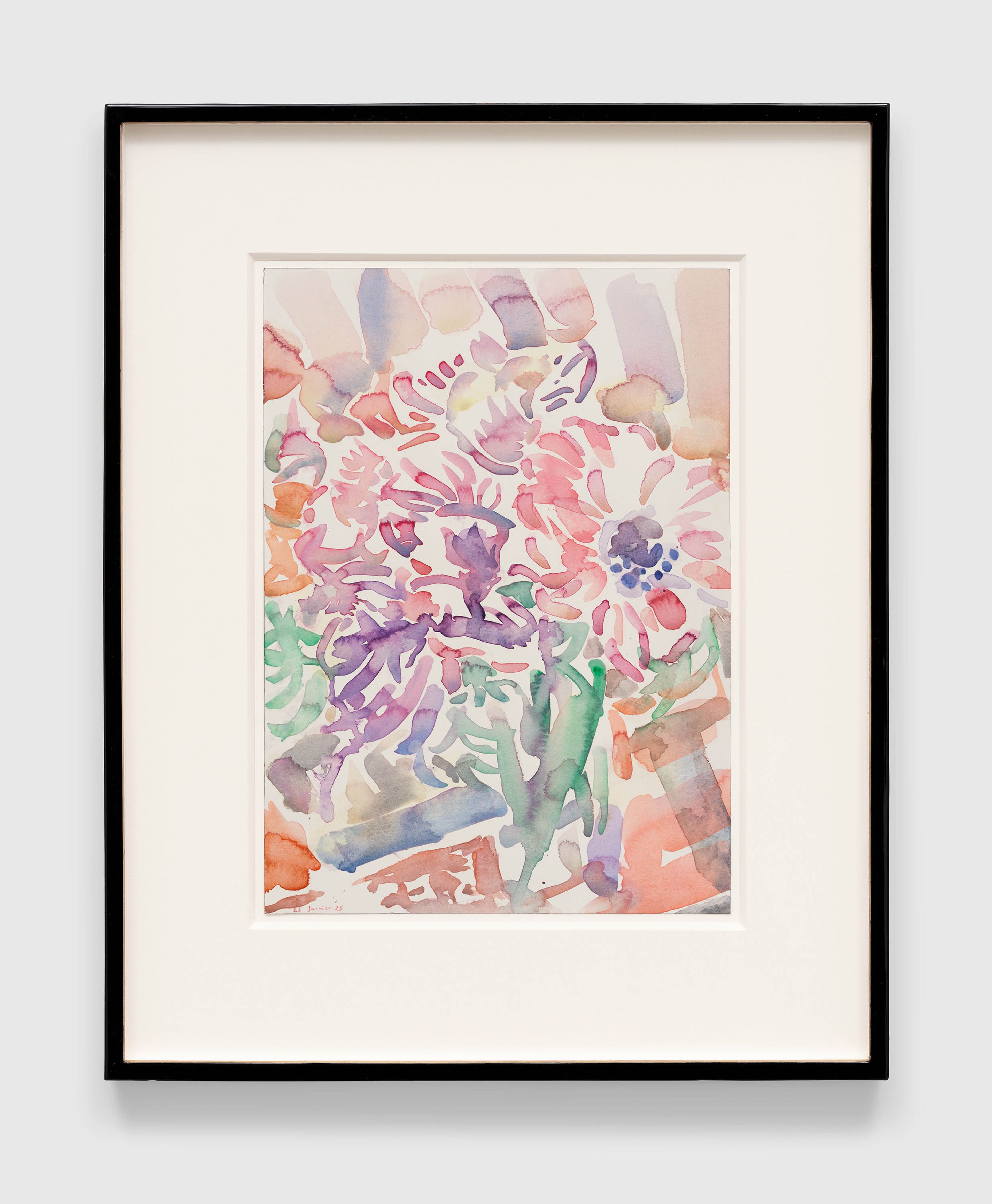 A work on paper by Elizabeth Peyton, titled Flowers (Simone, The Sea), dated 2025.