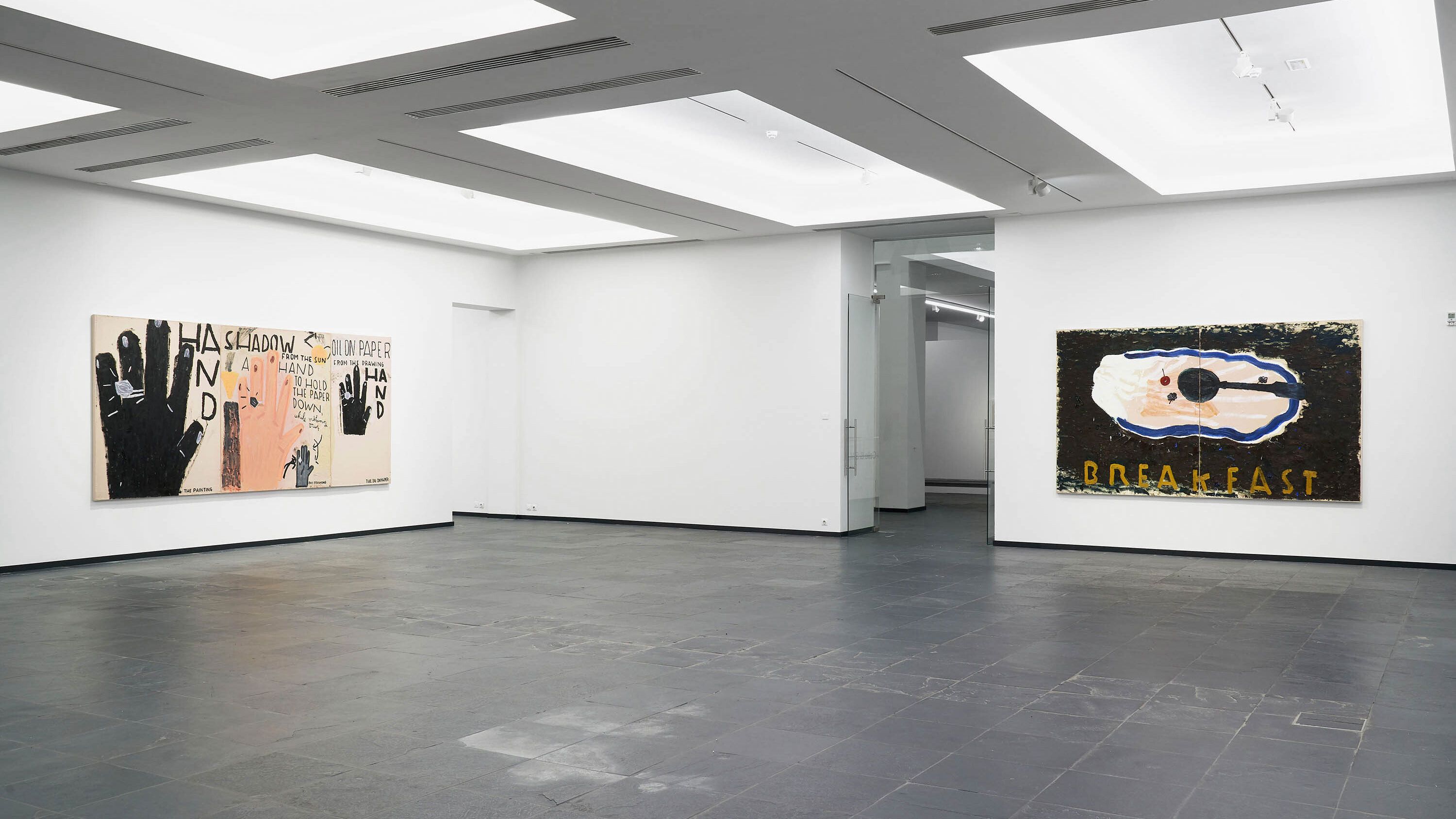 Installation view of the exhibition "Rose Wylie: picky people notice...," at S.M.A.K., Stedelijk Museum voor Actuele Kunst in Ghent, dated 2022.