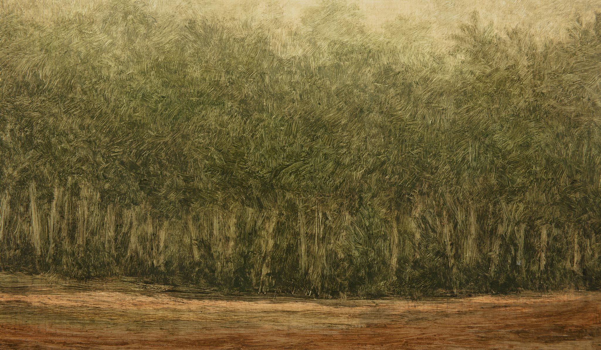 A detail of a painting by Lucas Arruda called Untitled (from the Deserto-Modelo series), dated 2022