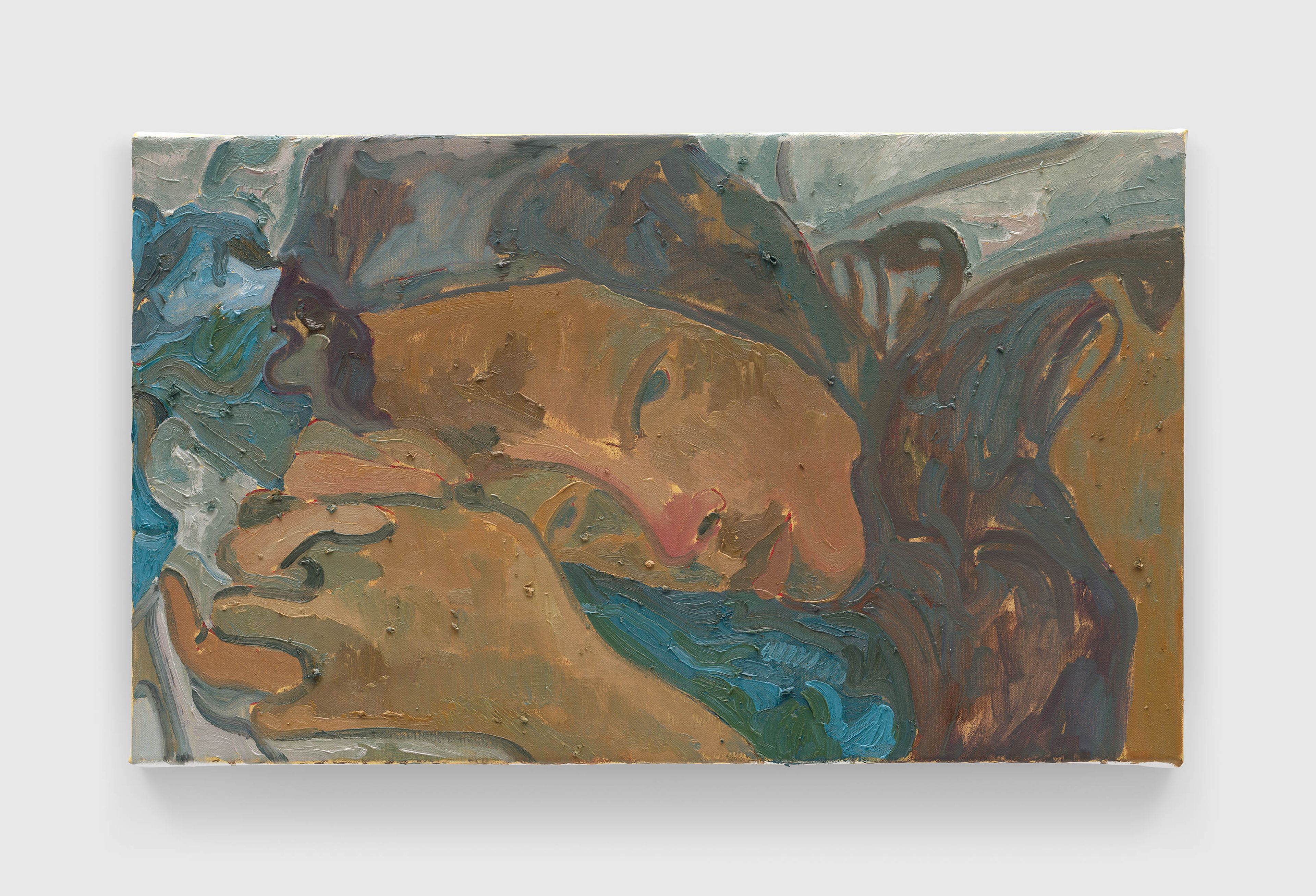 A painting by Ludovic Nkoth, titled Pinky Promise, dated 2025.