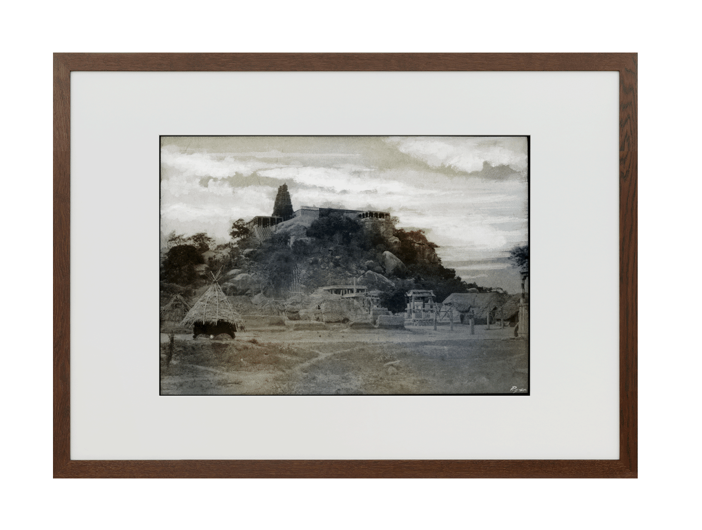 A photograph by Thomas Ruff, titled tripe_18 Veralimalay. Pagoda on a rocky hill from east south east., dated 2018.