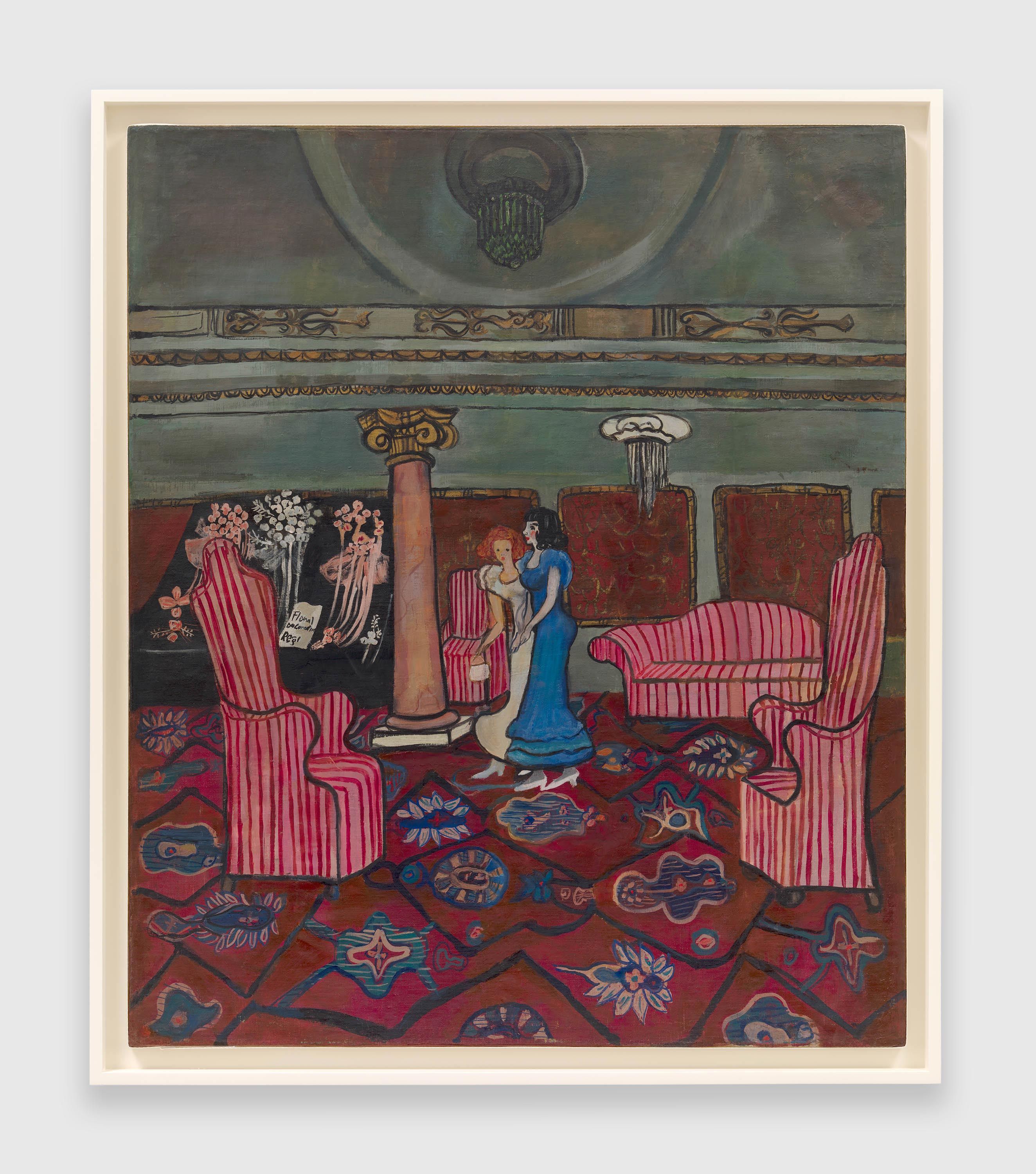 A painting by Alice Neel, titled Movie Lobby, dated 1932.