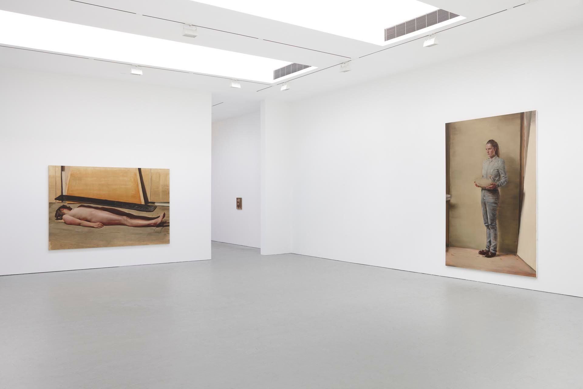 Installation view of the exhibition Michael Borremans: The Devil's Dress, at David Zwirner in New York, dated 2011.