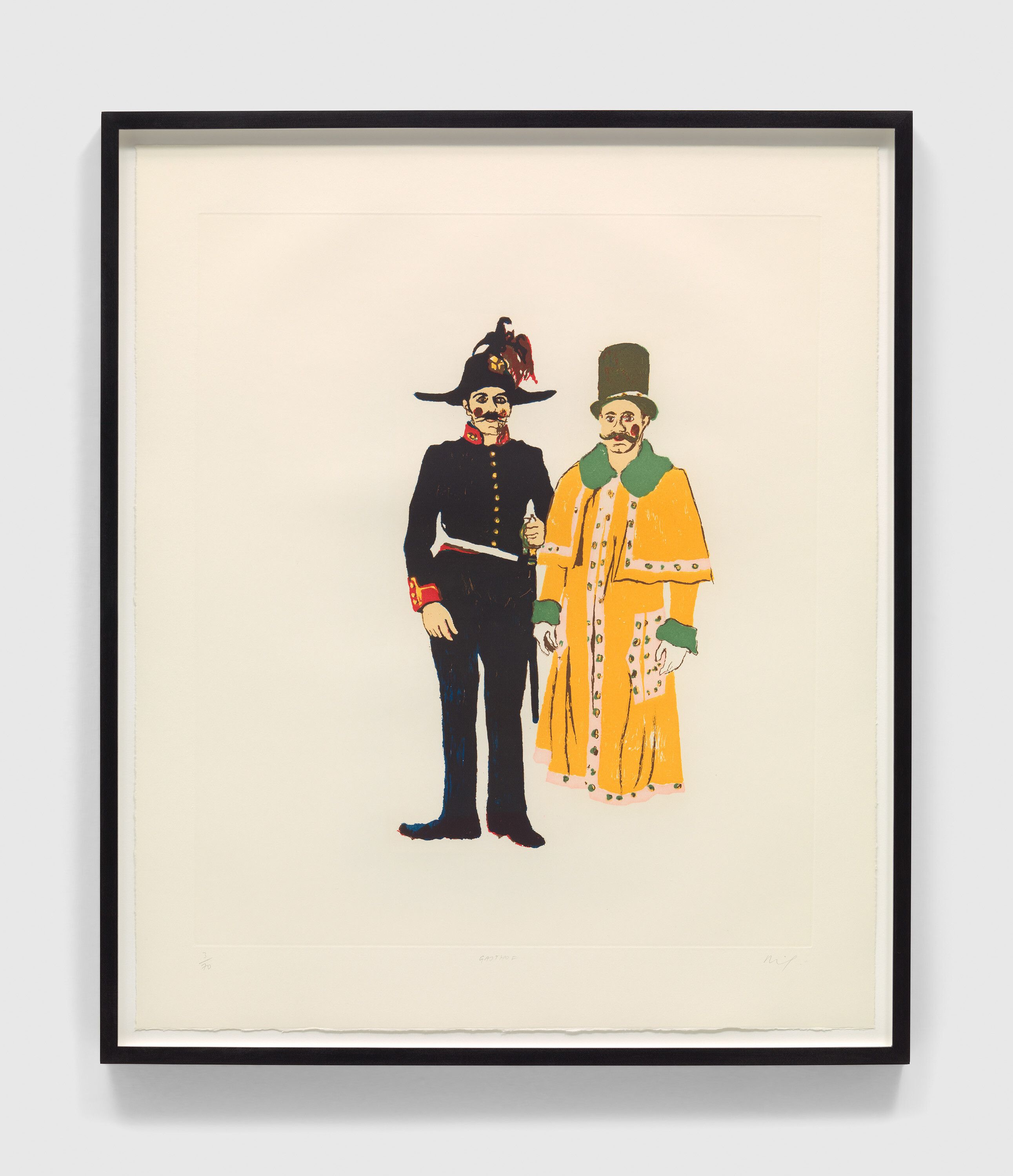 A print by Peter Doig, titled Gasthof, dated 2003.