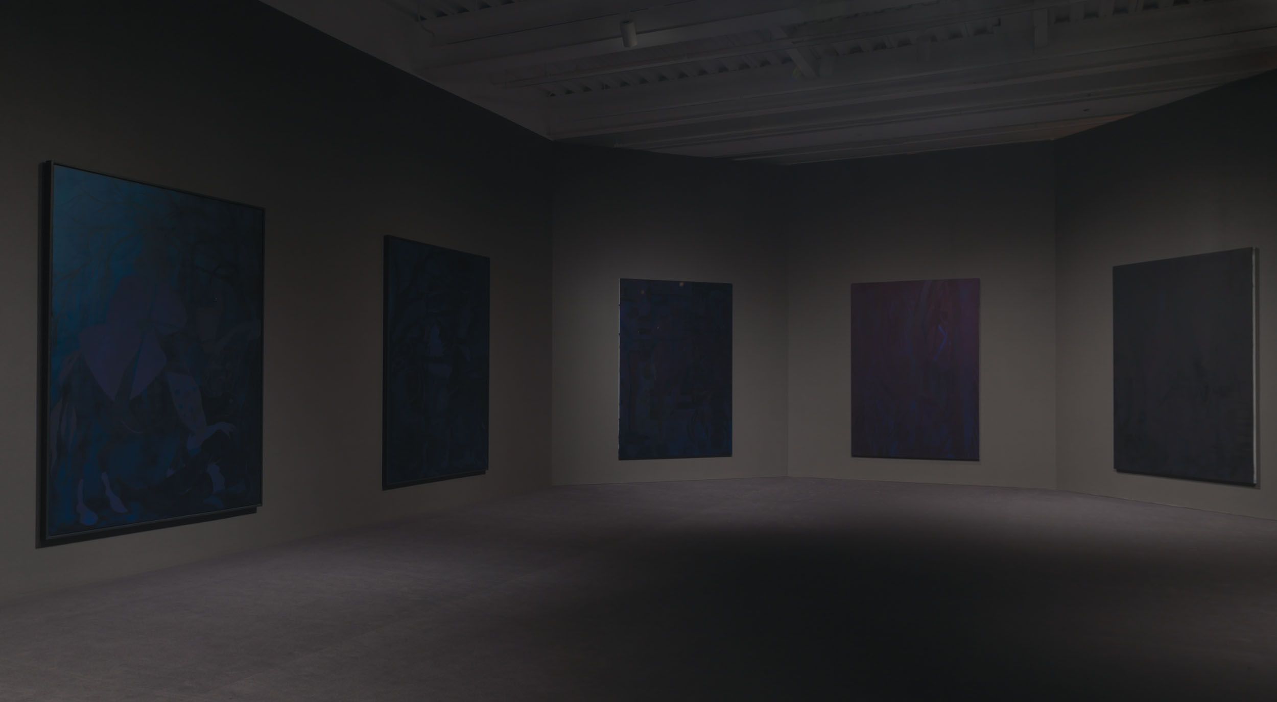 Chris Ofili: Installation view of Night and Day at the New Museum in ...