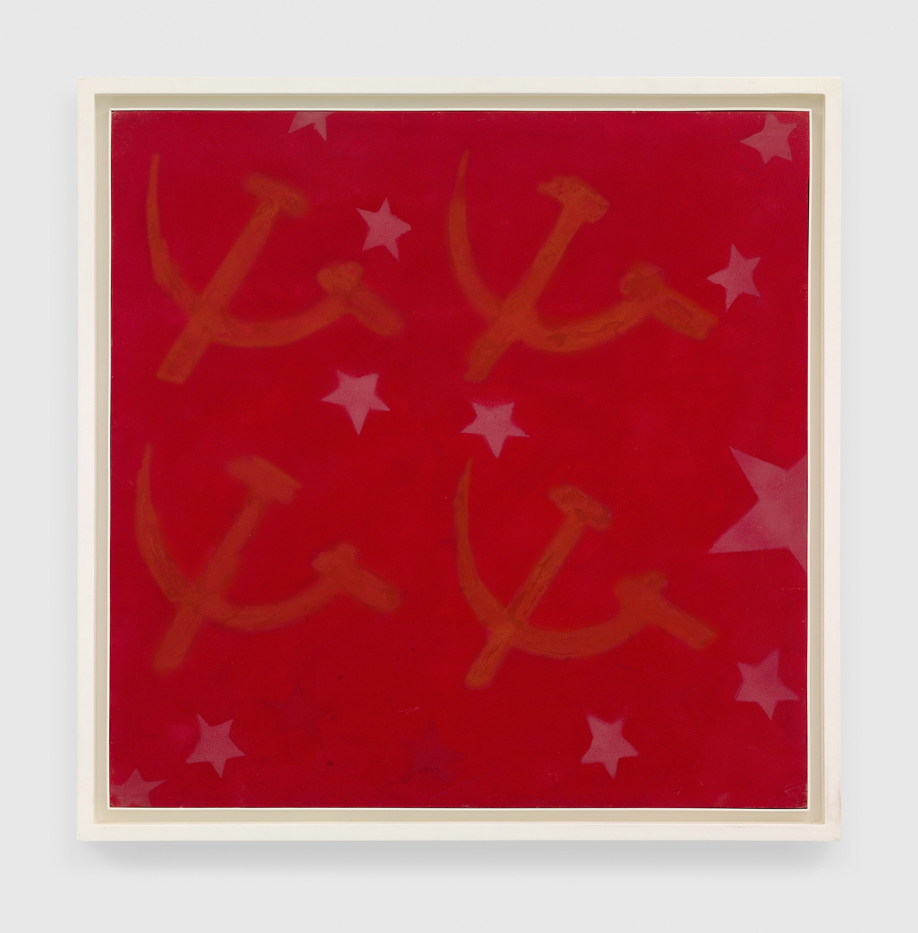 A painting by Franco Angeli, titled Cimitero partigiano, dated 1963.
