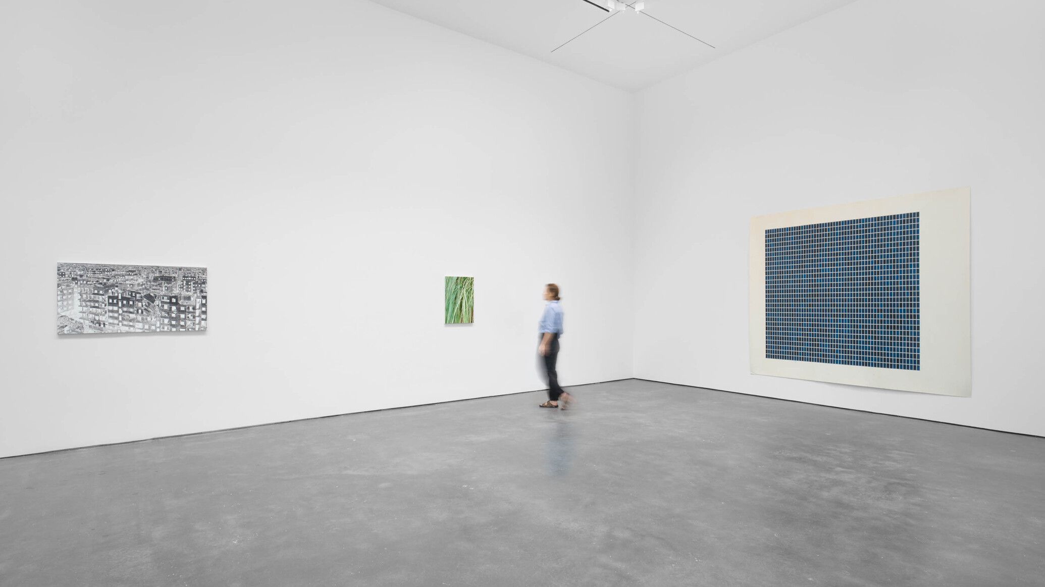 Installation view of the exhibition "Toba Khedoori," at David Zwirner in New York, dated 2023