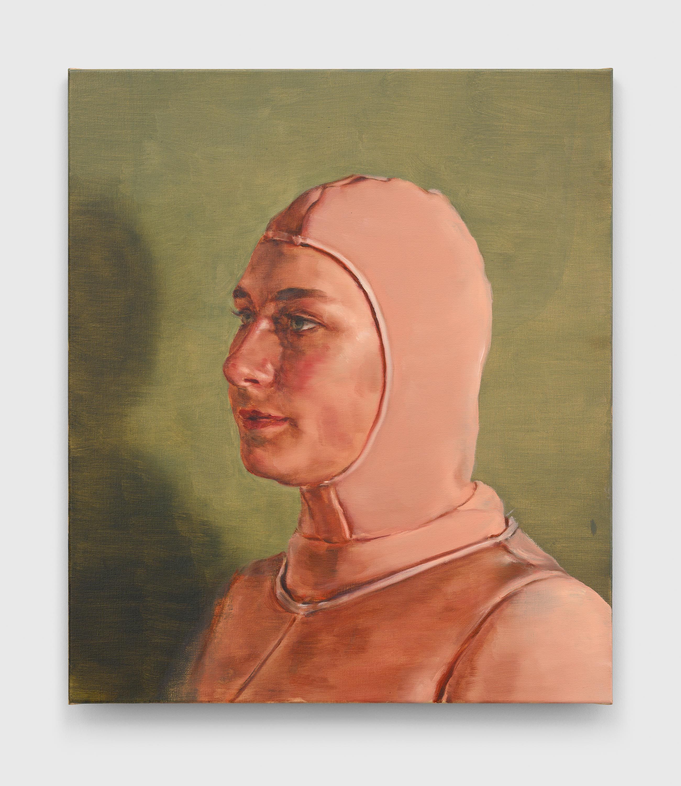 A painting by Michaël Borremans, titled The Acrobat, dated 2021.