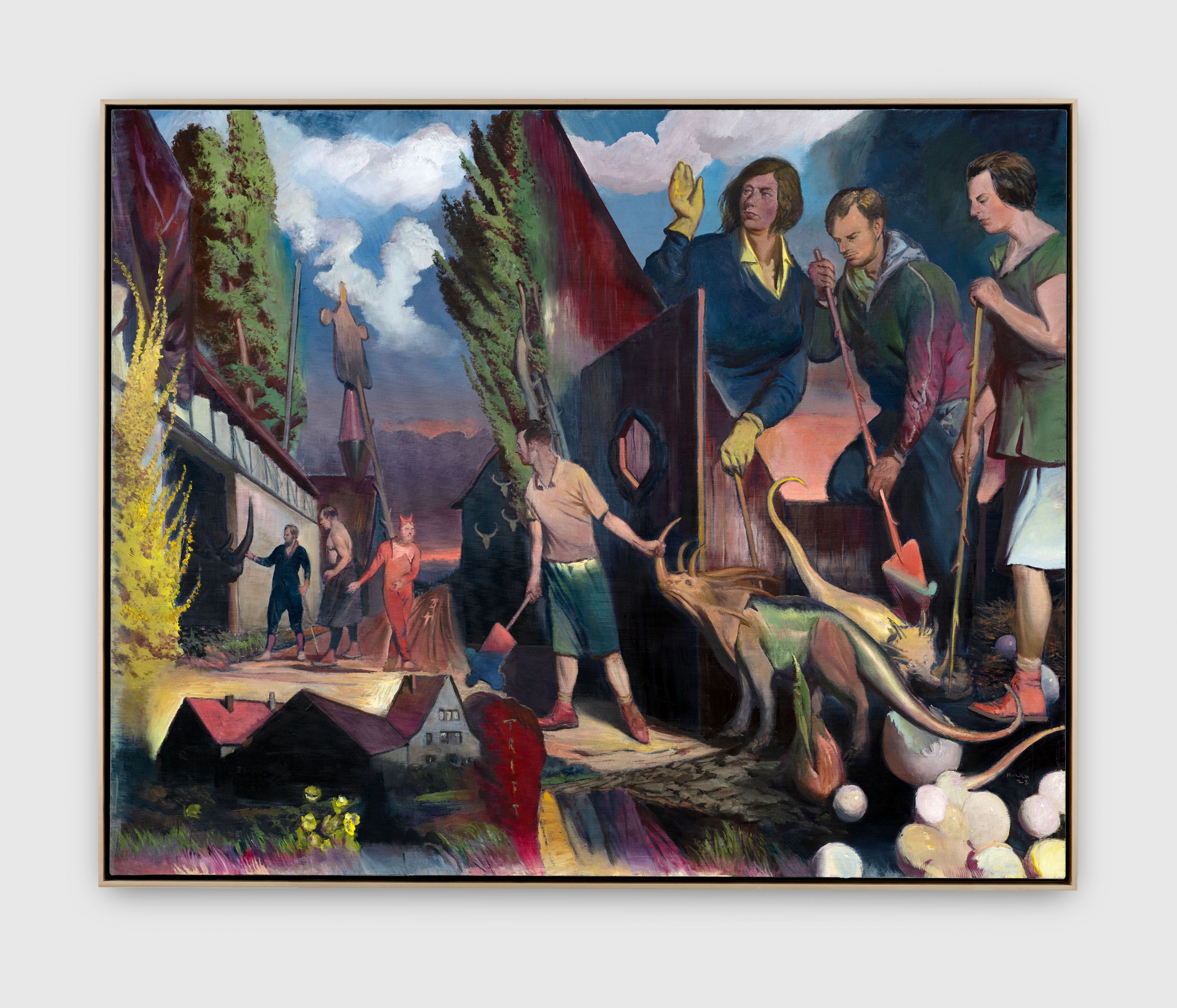A painting by Neo Rauch, titled Trift, dated 2023.