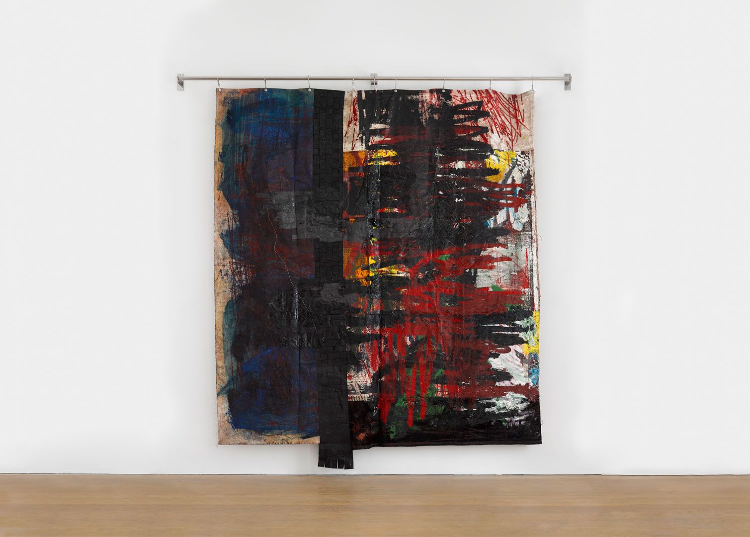 An untitled painting by Oscar Murillo, dated 2016-2018.