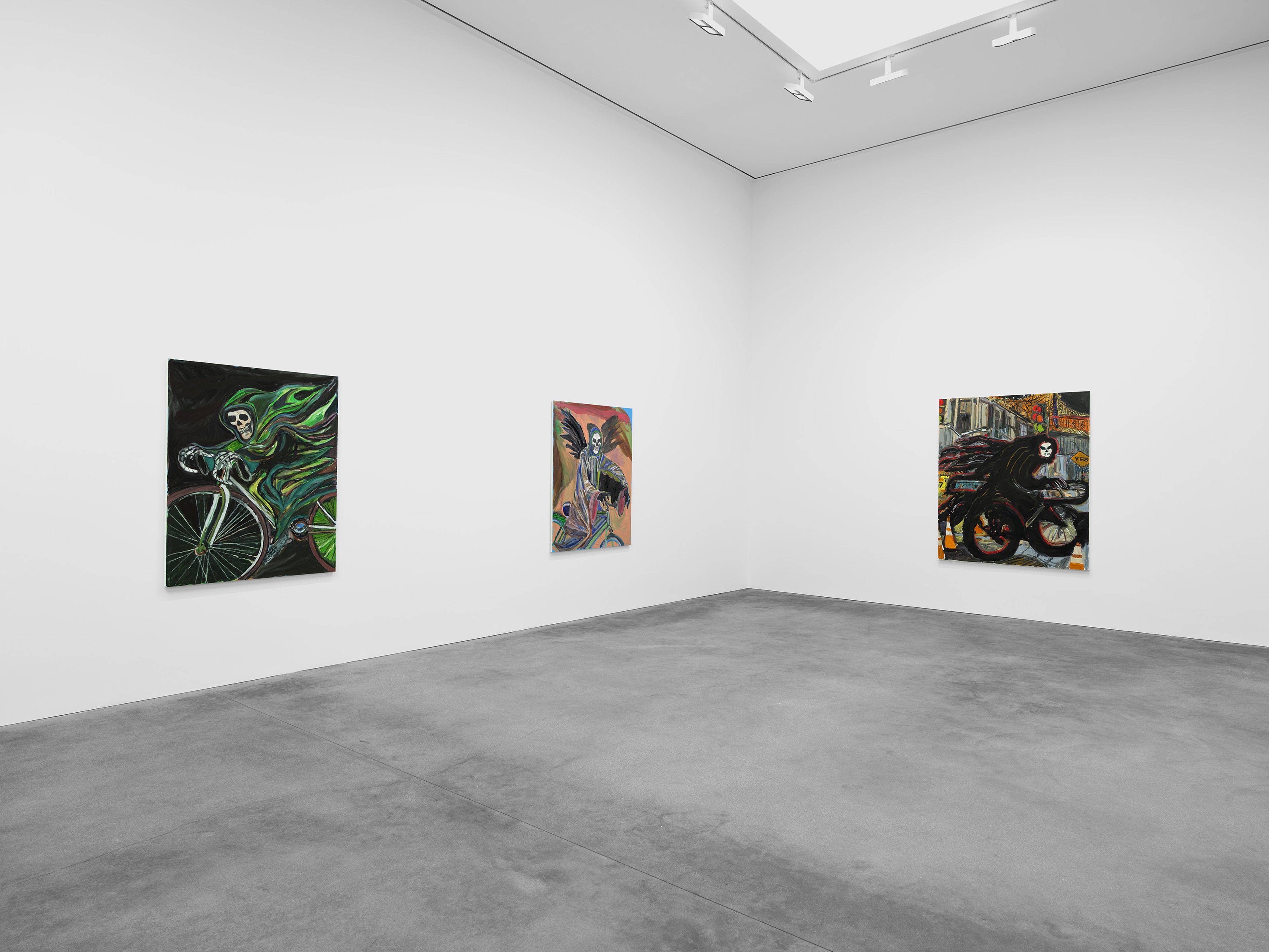 An installation view of the exhibition, Josh Smith: Destiny, at David Zwirner in Los Angeles, dated 2025.