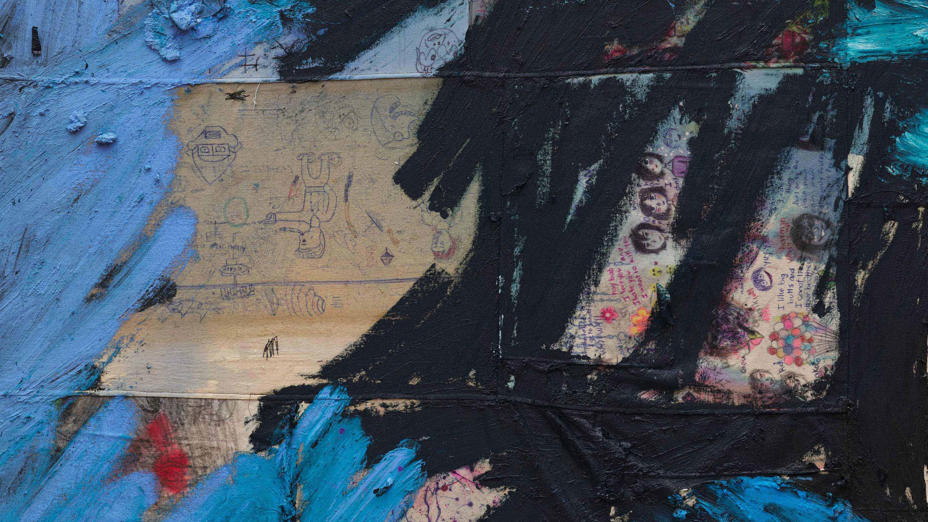 Oscar Murillo, disrupted frequencies (Colombia, China, Ghana, United States, Nepal, Morocco, Egypt, India, Colombia, United Kingdom), 2013-2023 (detail)