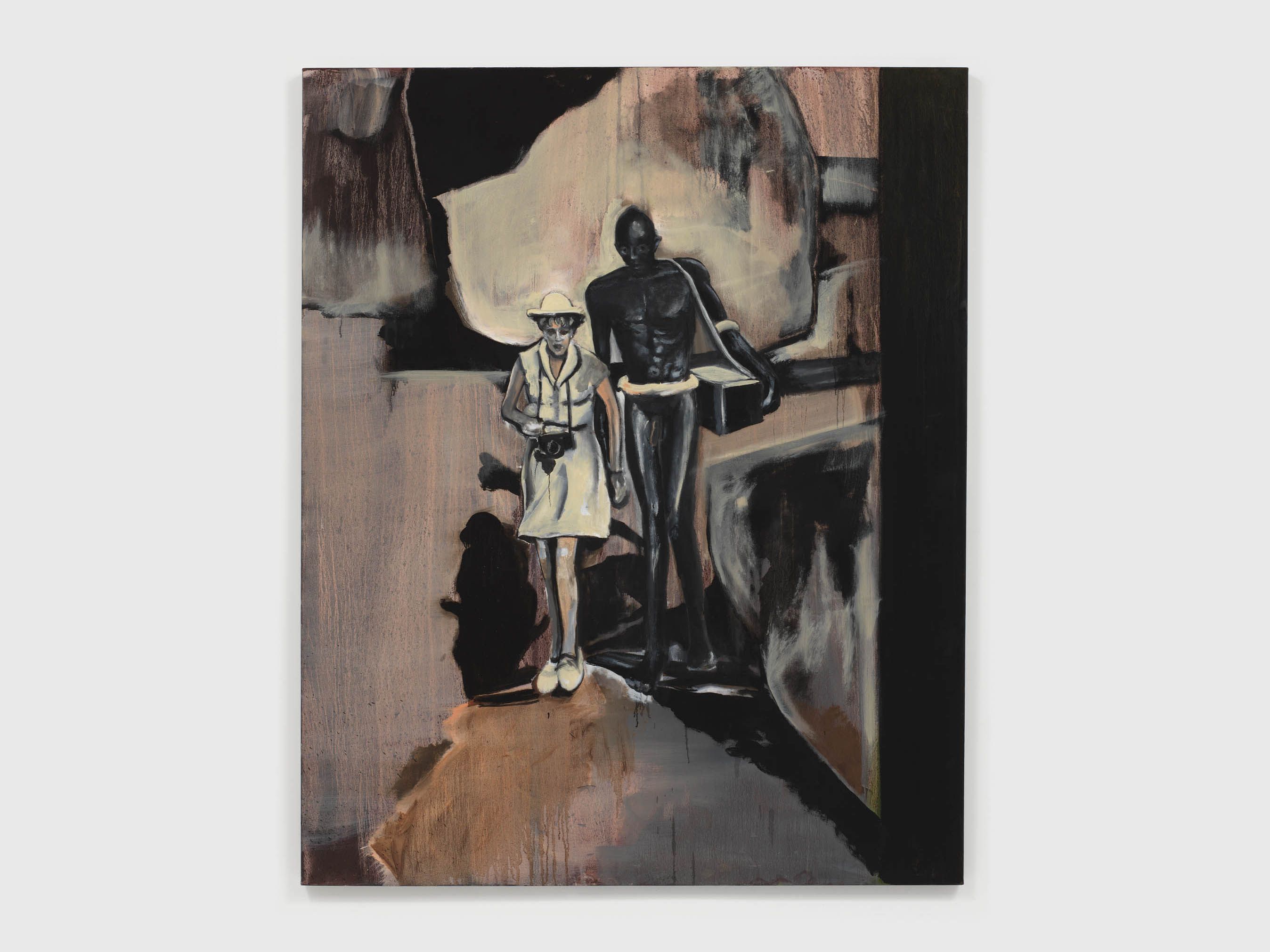 An oil on canvas painting by Noah Davis, titled Leni Riefenstahl, dated 2010.