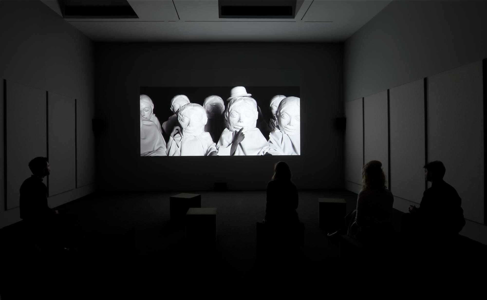 Installation view of the exhibition Marcel Dzama: Behind Every Curtain, at David Zwirner in New York, dated 2011.