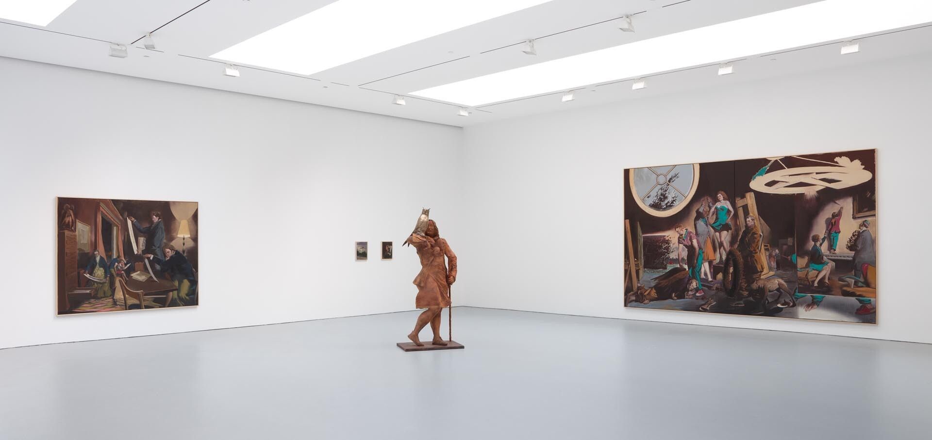 Installation view of the exhibition Neo Rauch: Heilstätten, at David Zwirner in New York, dated 2011.