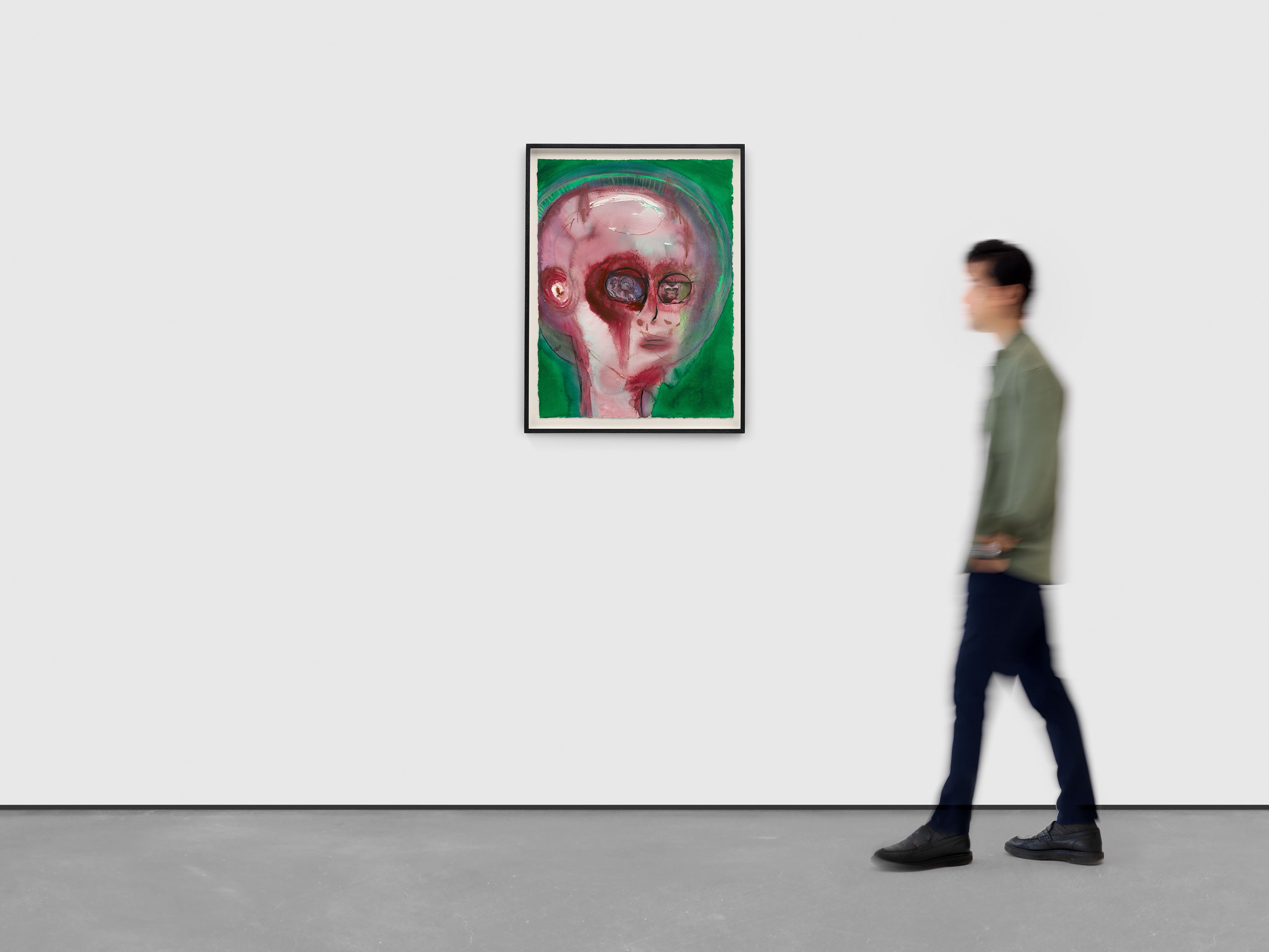 An untitled work on paper by Huma Bhabha, dated 2025.