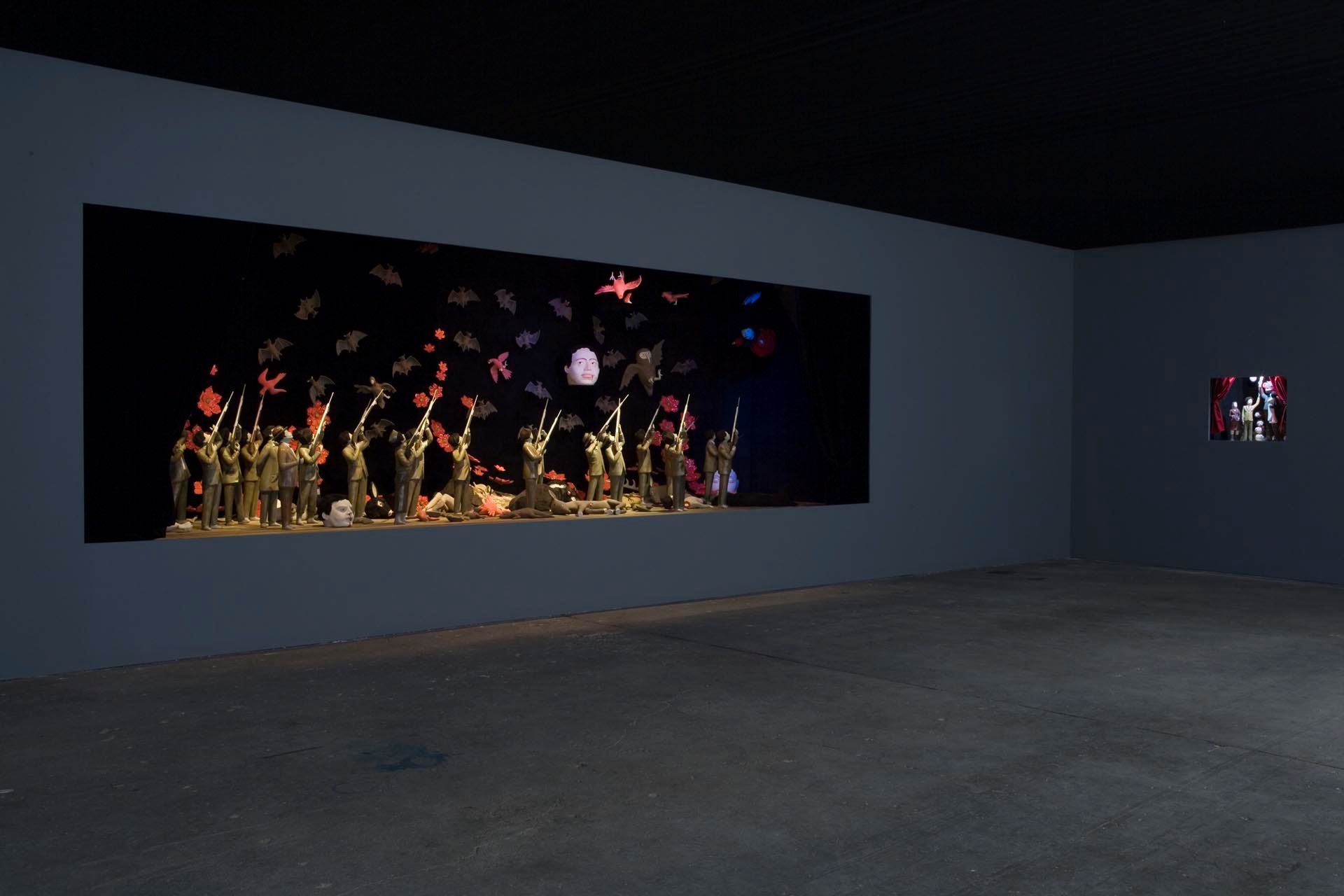 Installation view of the exhibition, Even the Ghost of the Past, at David Zwirner in New York, dated 2008.