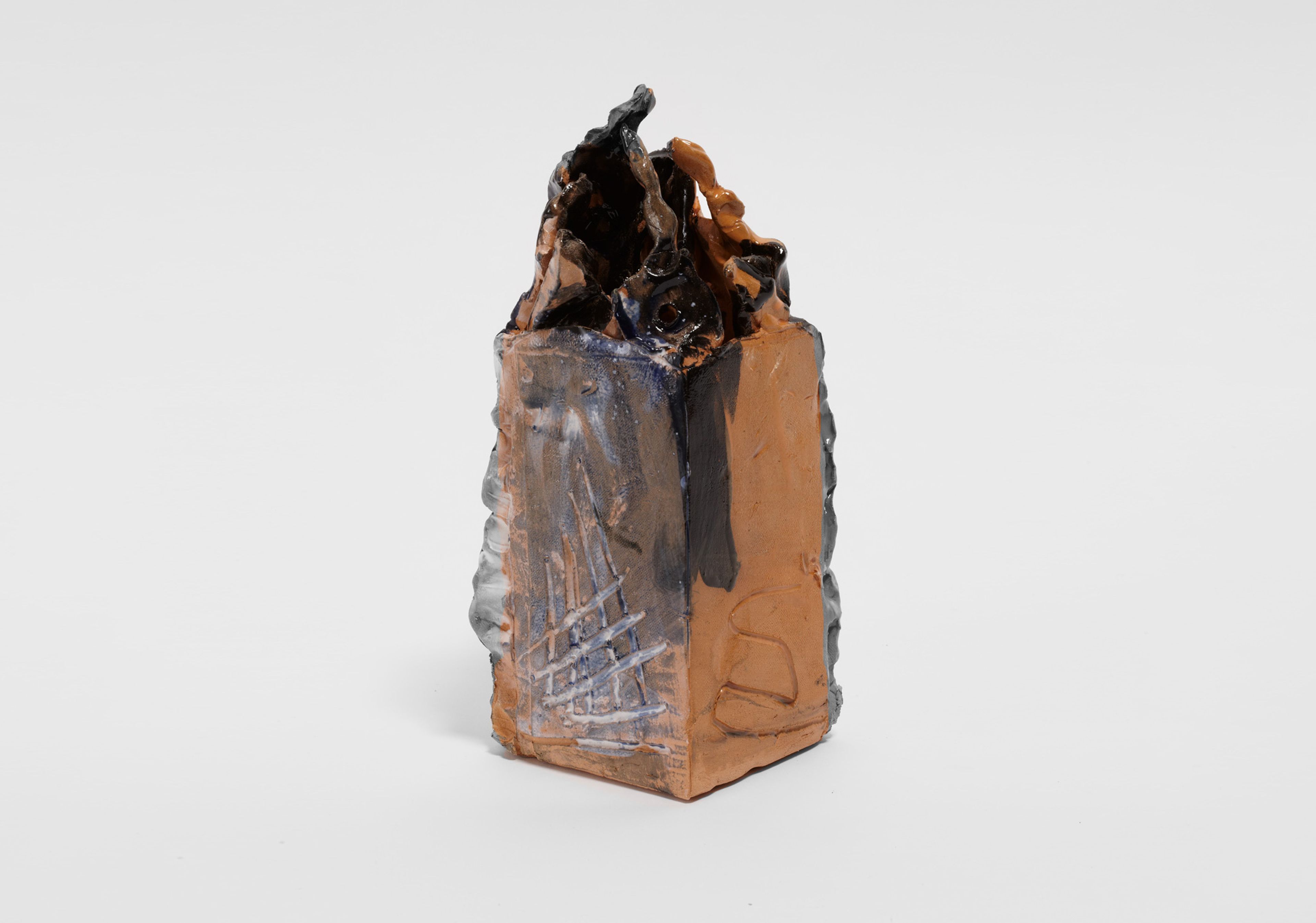 An untitled ceramic sculpture by Josh Smith, dated 2013.