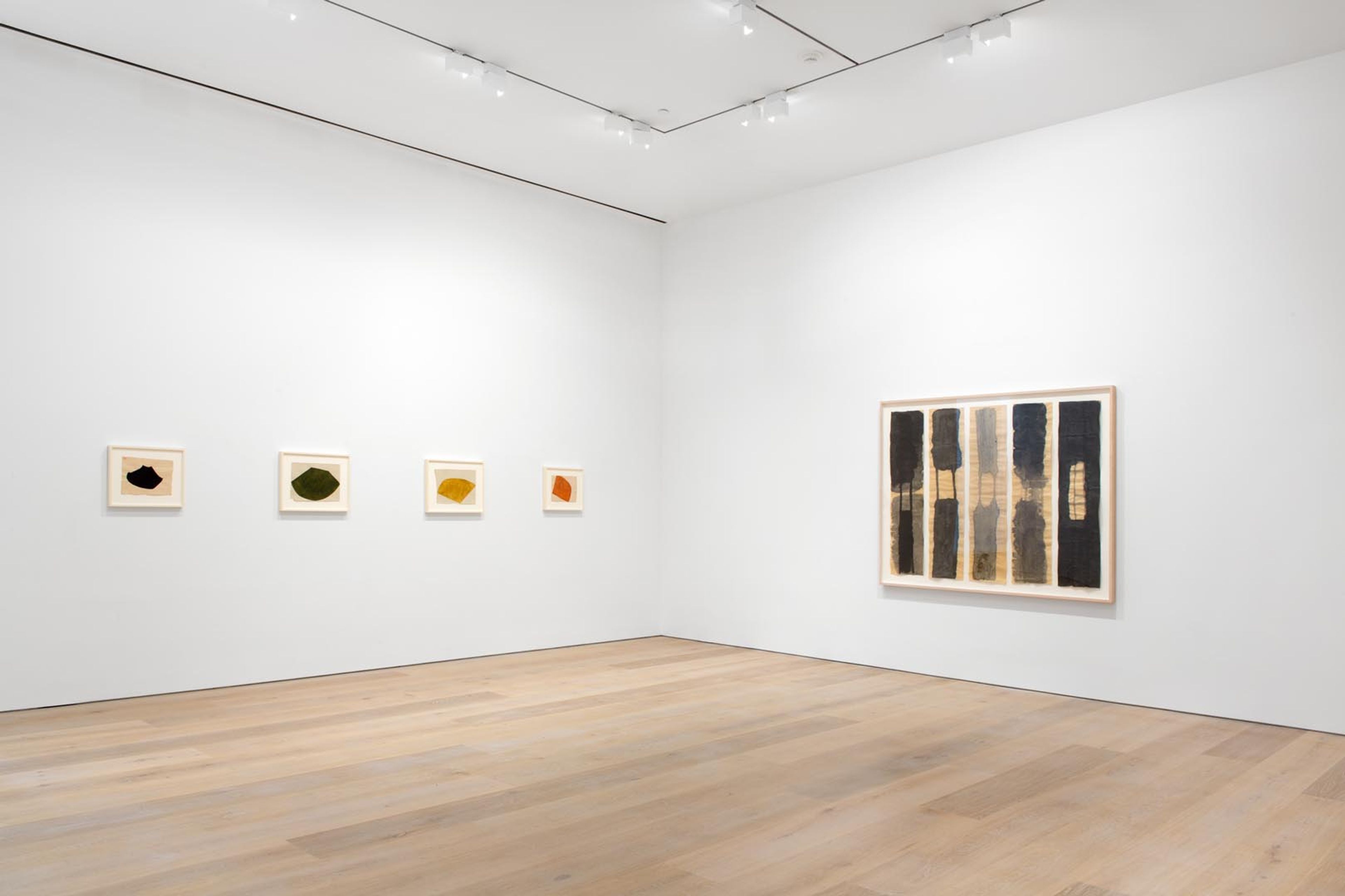 An installation view of the exhibition Paintings on Paper, at David Zwirner New York, dated 2014.