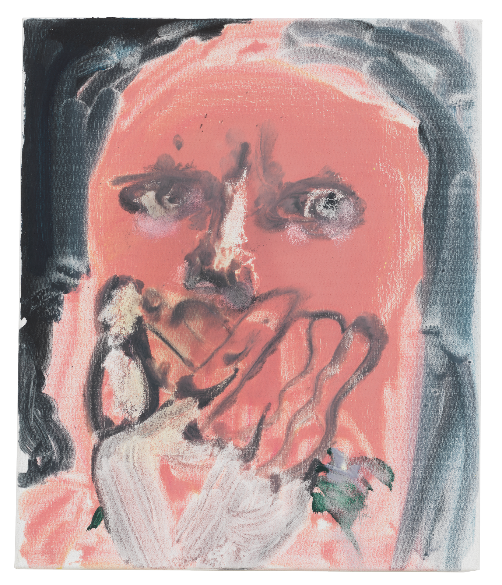 A painting by Marlene Dumas, titled Omega's eyes, dated 2018.