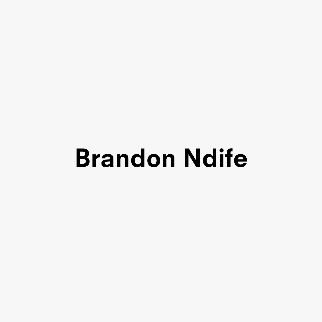 A graphic text card for Brandon Ndife, dated 2020