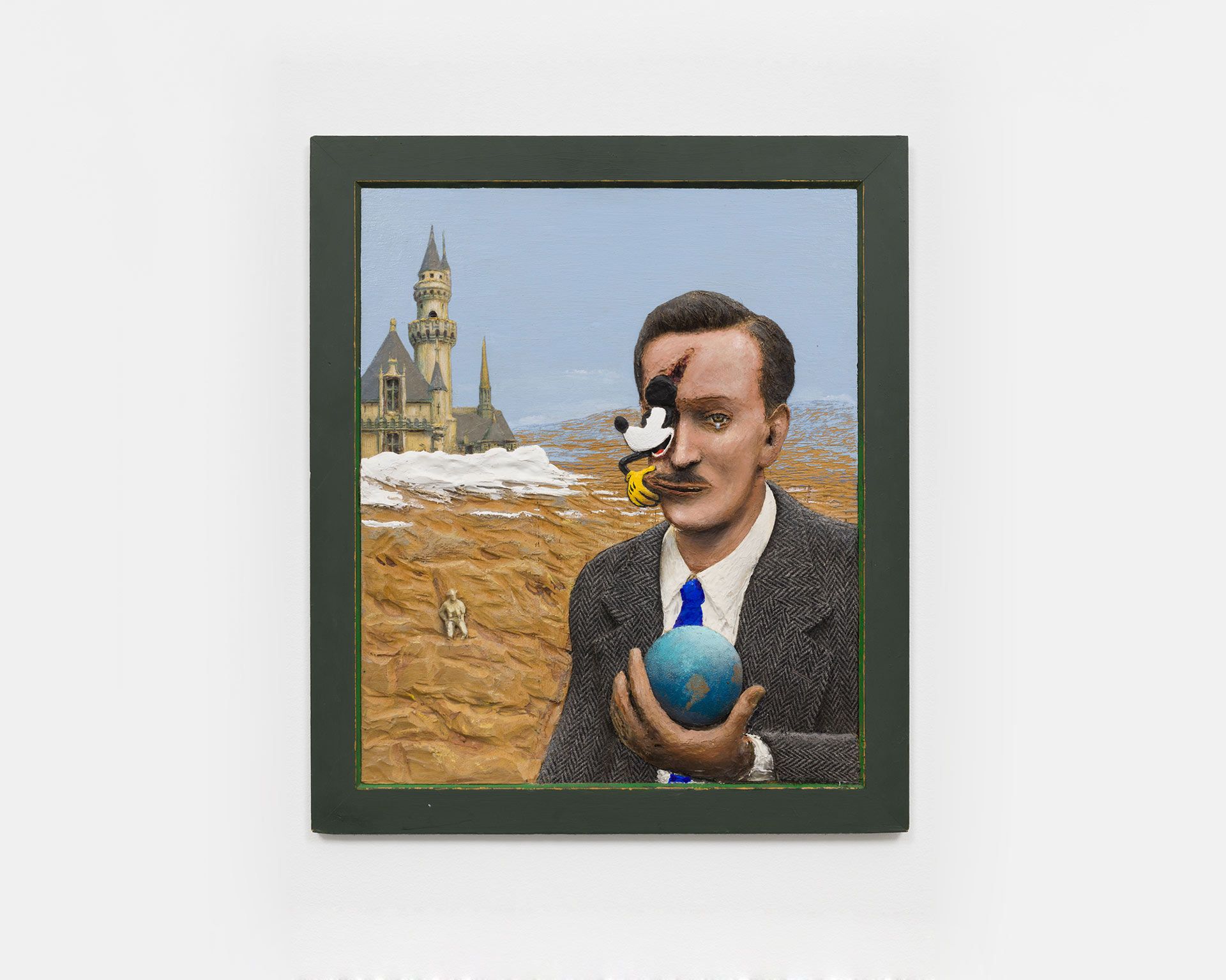 A painting by Llyn Foulkes, titled To Ub Iwerks (Portrait of Walt Disney), dated 1995.