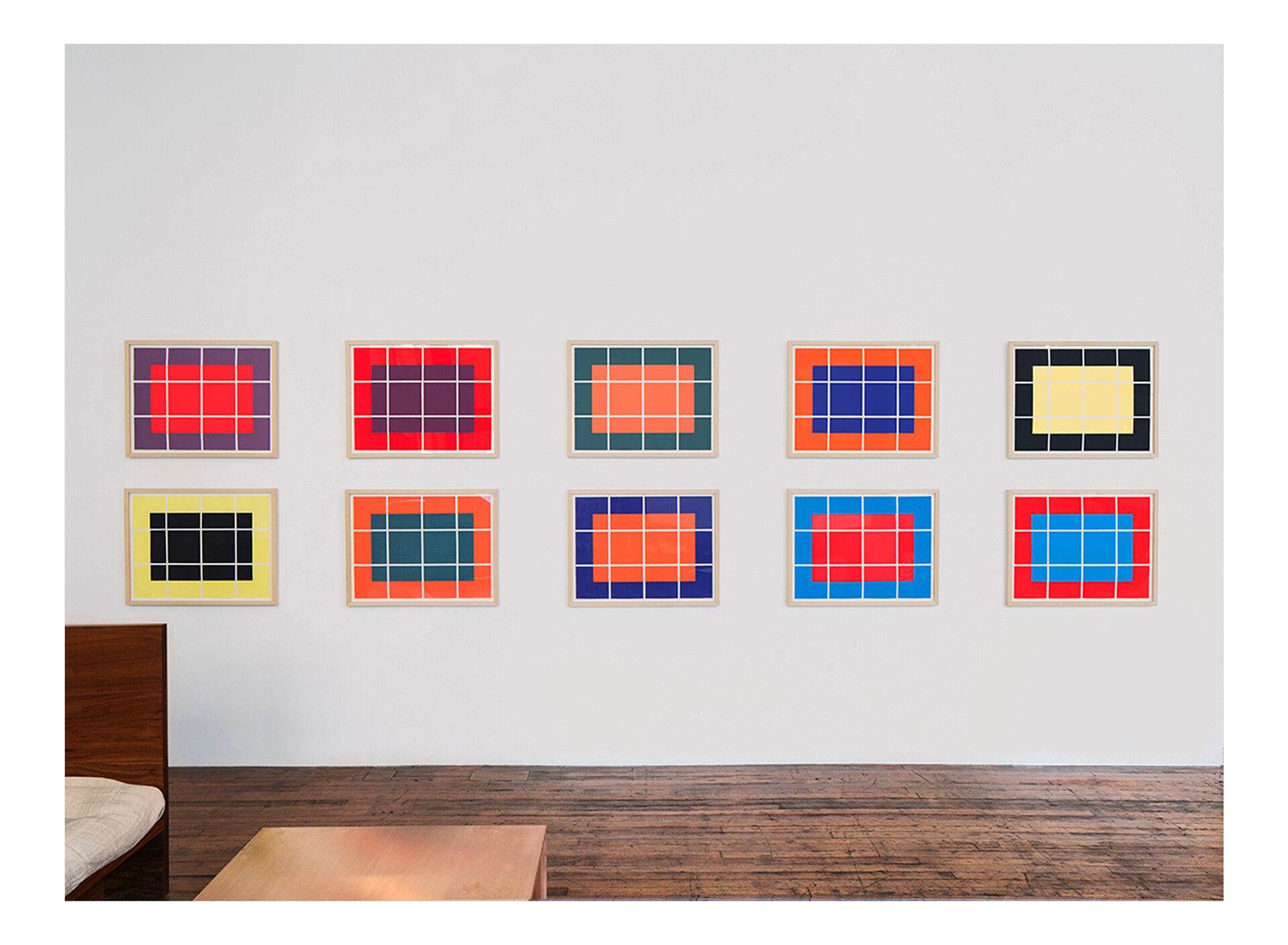 An installation images featuring prints by Donald Judd at the Judd Foundation, dated 2015