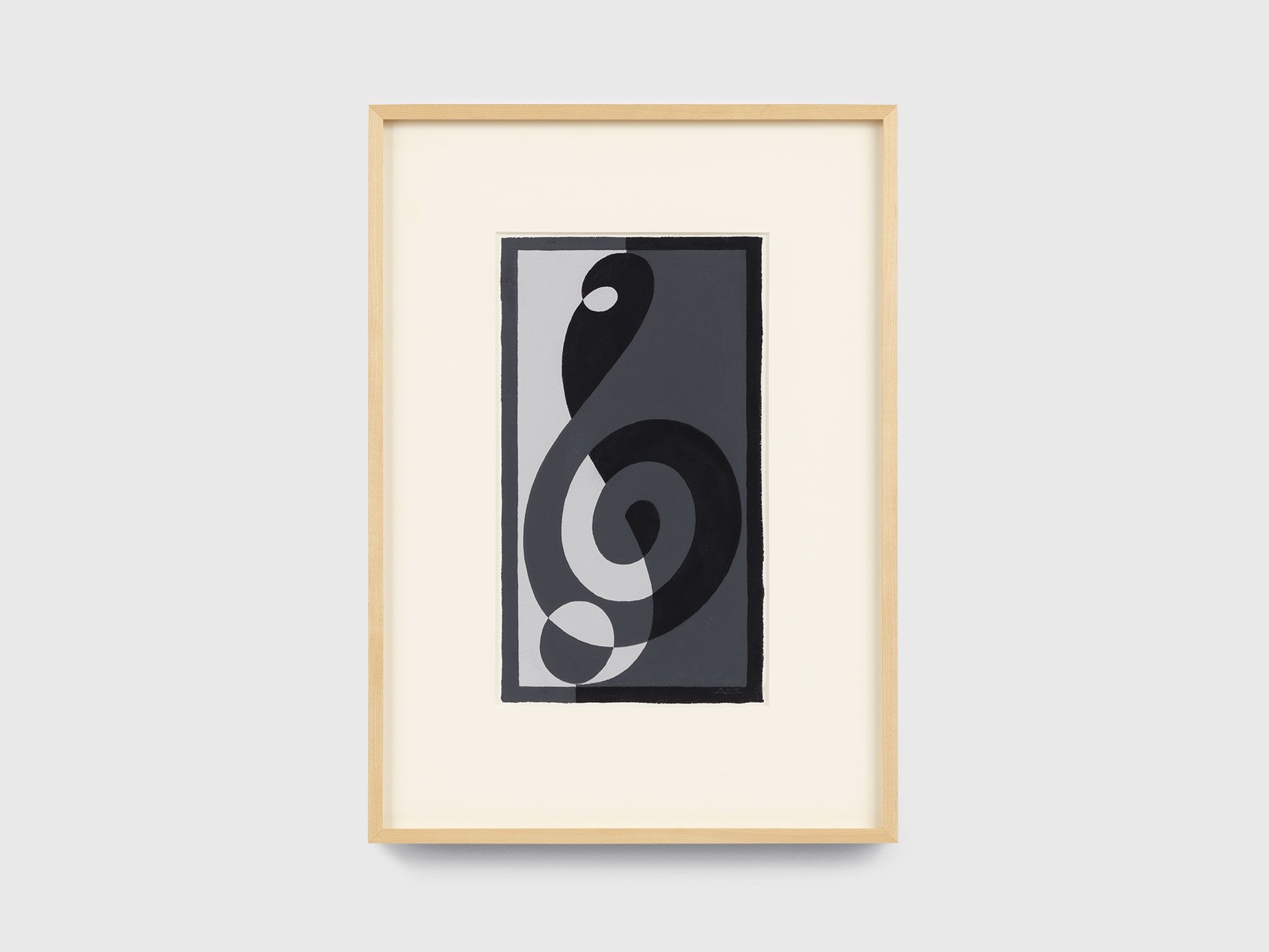 A gouache and graphite work on paper by Josef Albers, titled Treble Clef G n, dated 1932 to 1935.