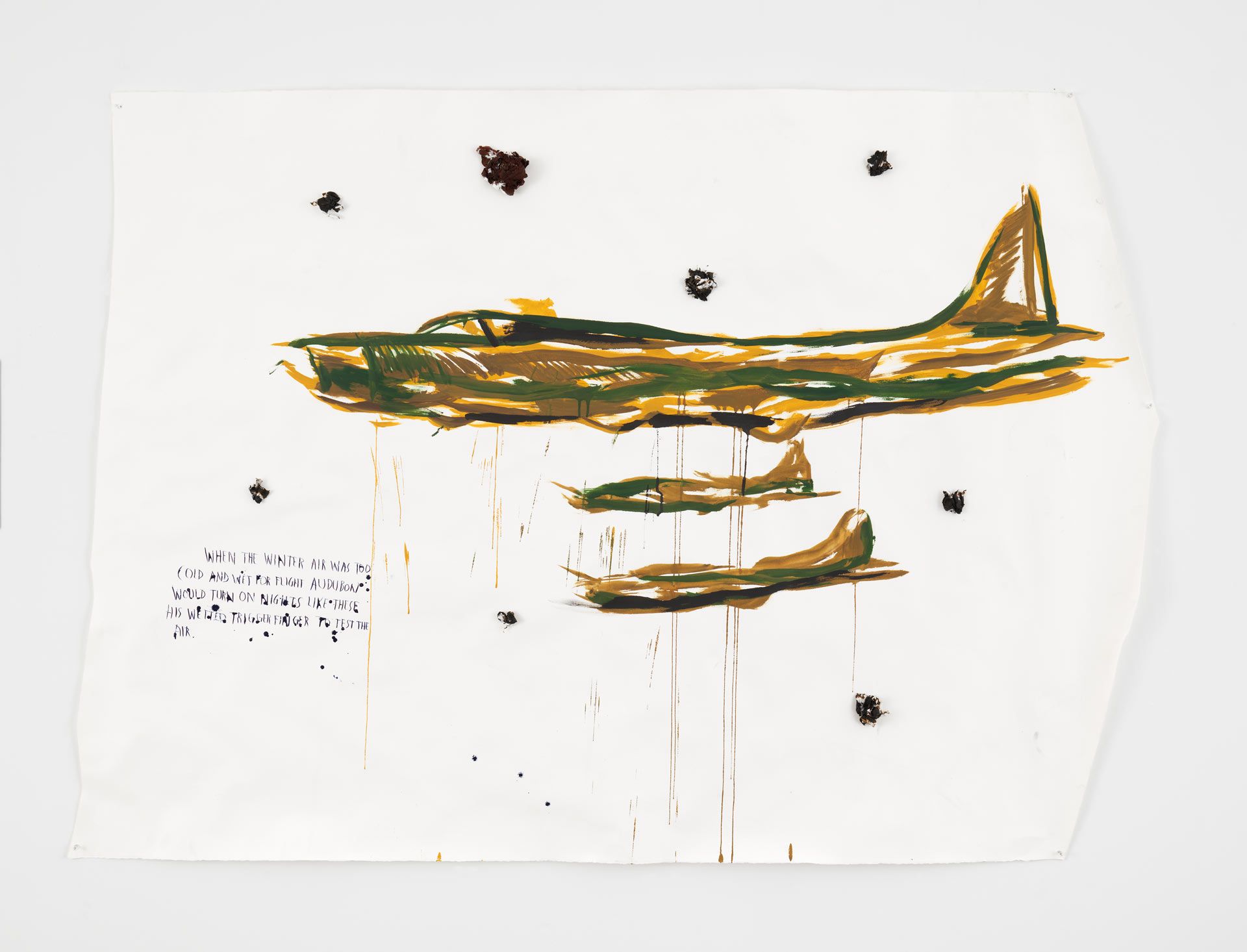 A drawing by Raymond Pettibon, titled No Title (When the winter...), dated 2017.